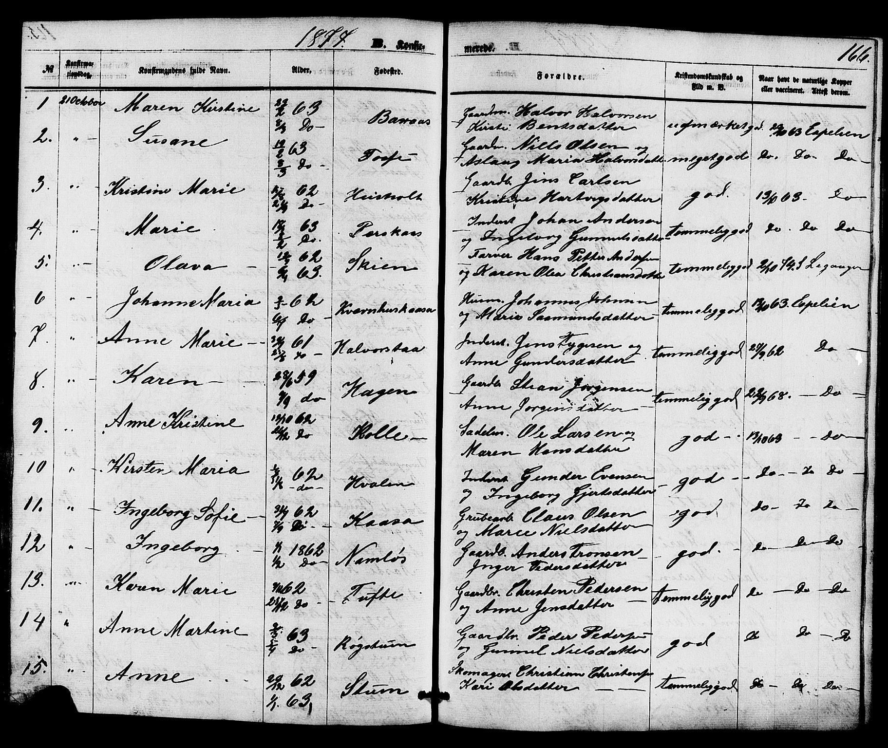 Holla kirkebøker, AV/SAKO-A-272/F/Fa/L0007: Parish register (official) no. 7, 1869-1881, p. 166