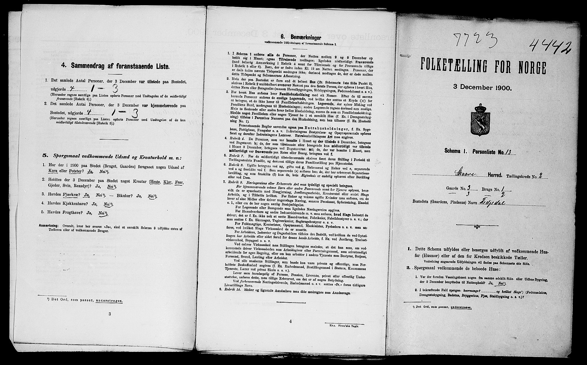 SAST, 1900 census for Skåre, 1900, p. 33