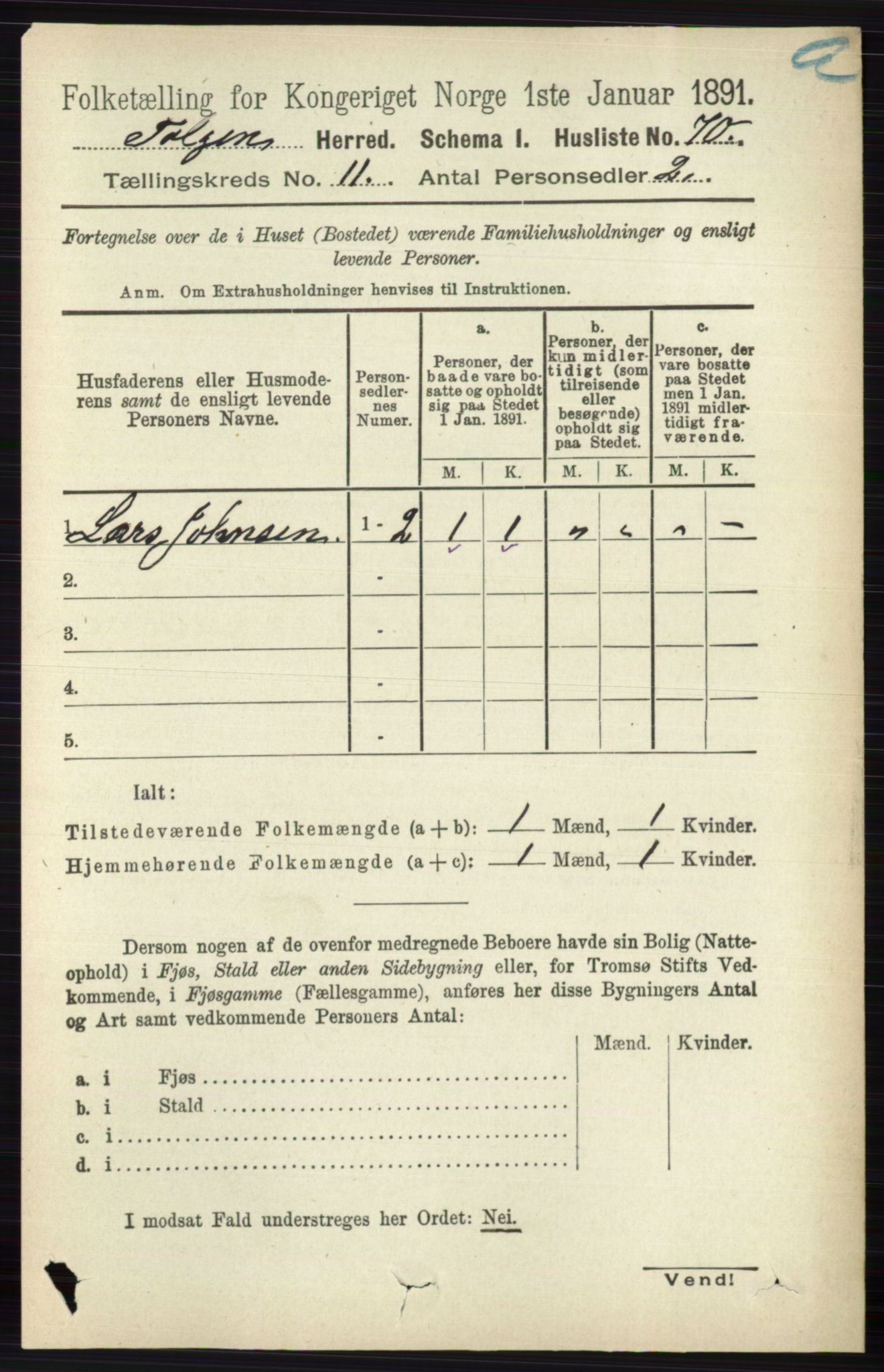 RA, 1891 census for 0436 Tolga, 1891, p. 3214