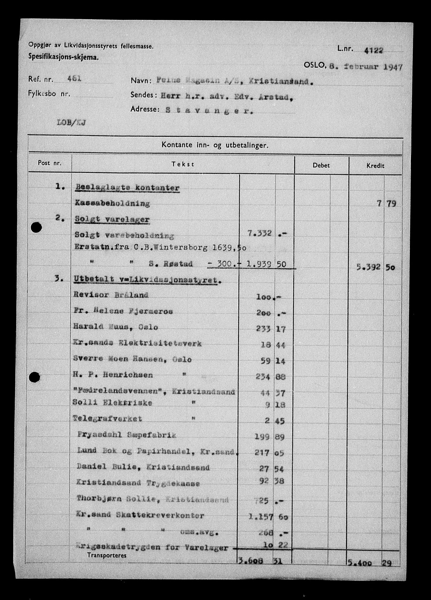 Justisdepartementet, Tilbakeføringskontoret for inndratte formuer, AV/RA-S-1564/H/Hc/Hcd/L0995: --, 1945-1947, p. 293