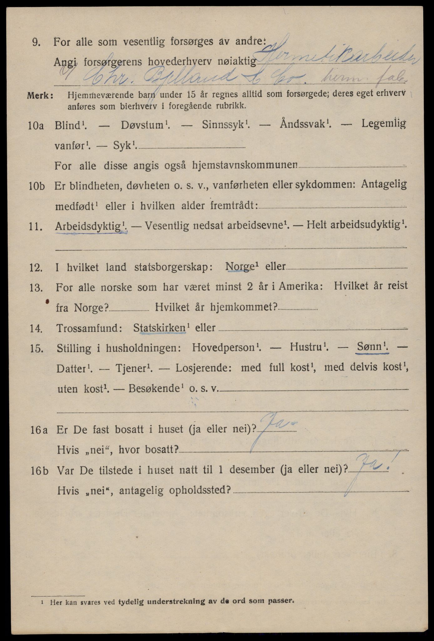 SAST, 1920 census for Stavanger, 1920, p. 43141