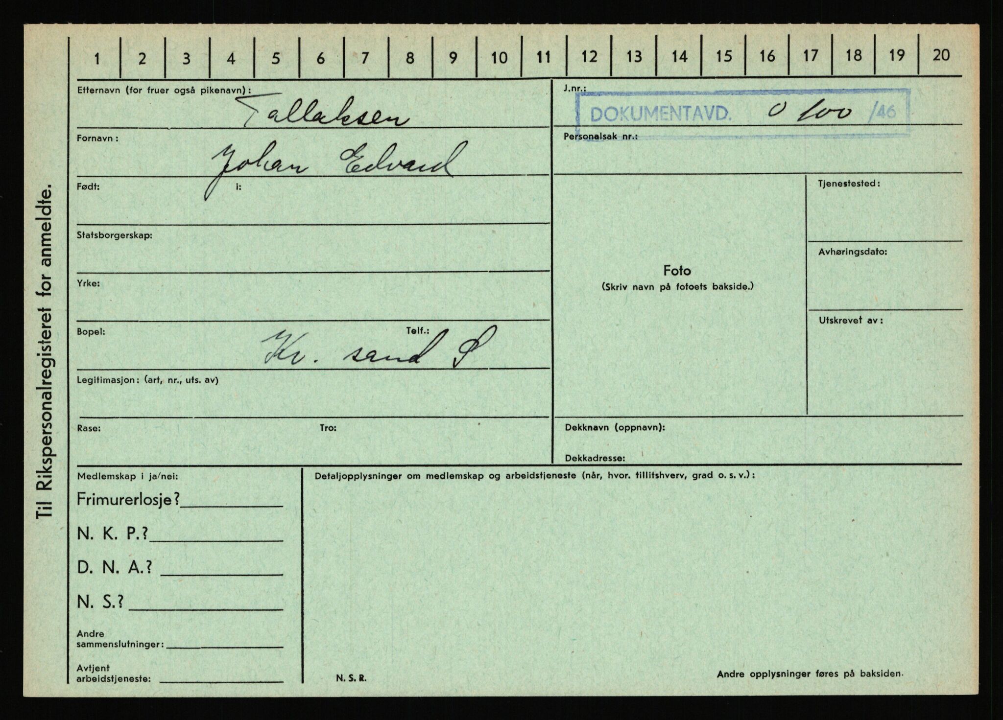 Statspolitiet - Hovedkontoret / Osloavdelingen, AV/RA-S-1329/C/Ca/L0015: Svea - Tøsse, 1943-1945, p. 1852