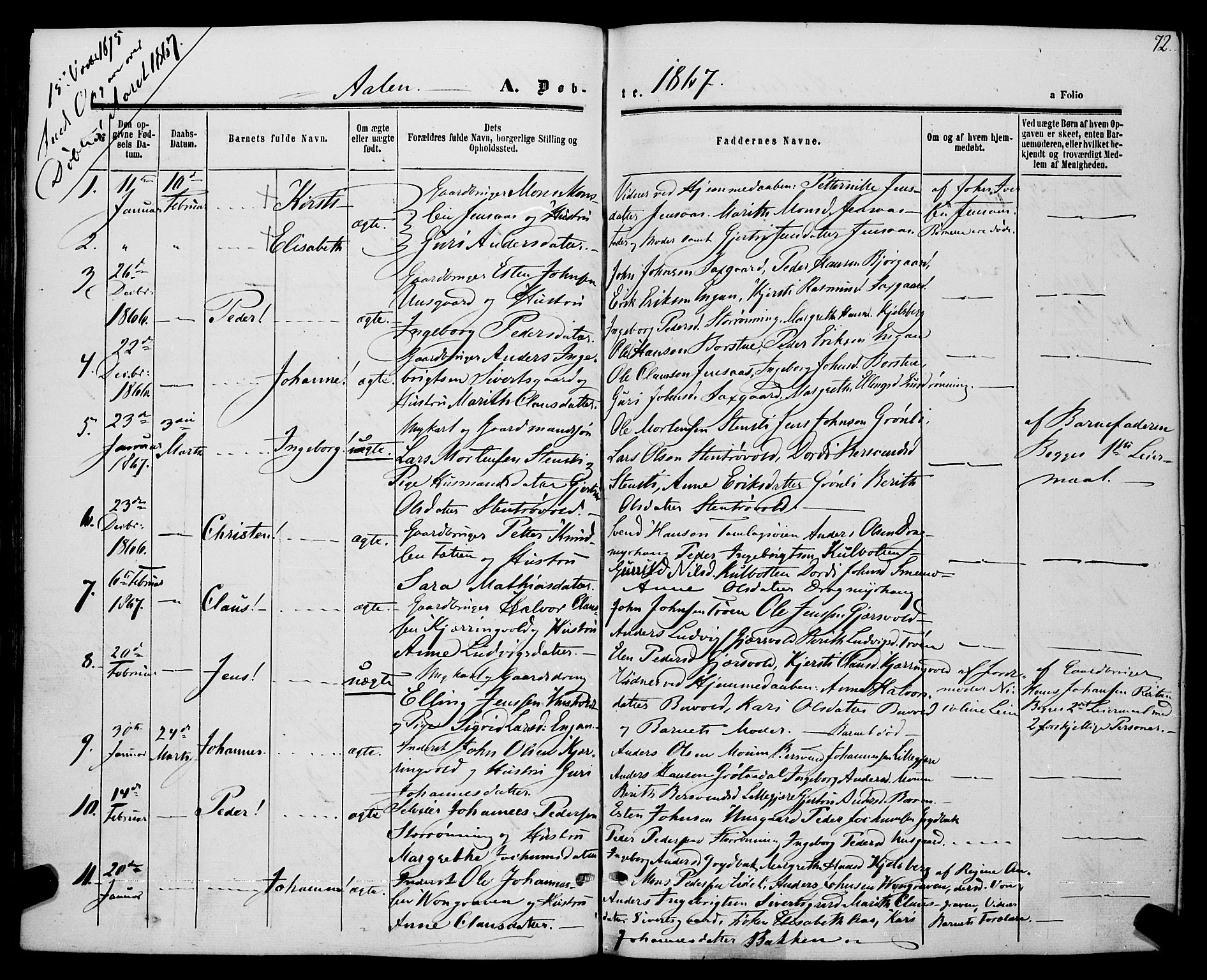 Ministerialprotokoller, klokkerbøker og fødselsregistre - Sør-Trøndelag, SAT/A-1456/685/L0968: Parish register (official) no. 685A07 /3, 1860-1869, p. 72