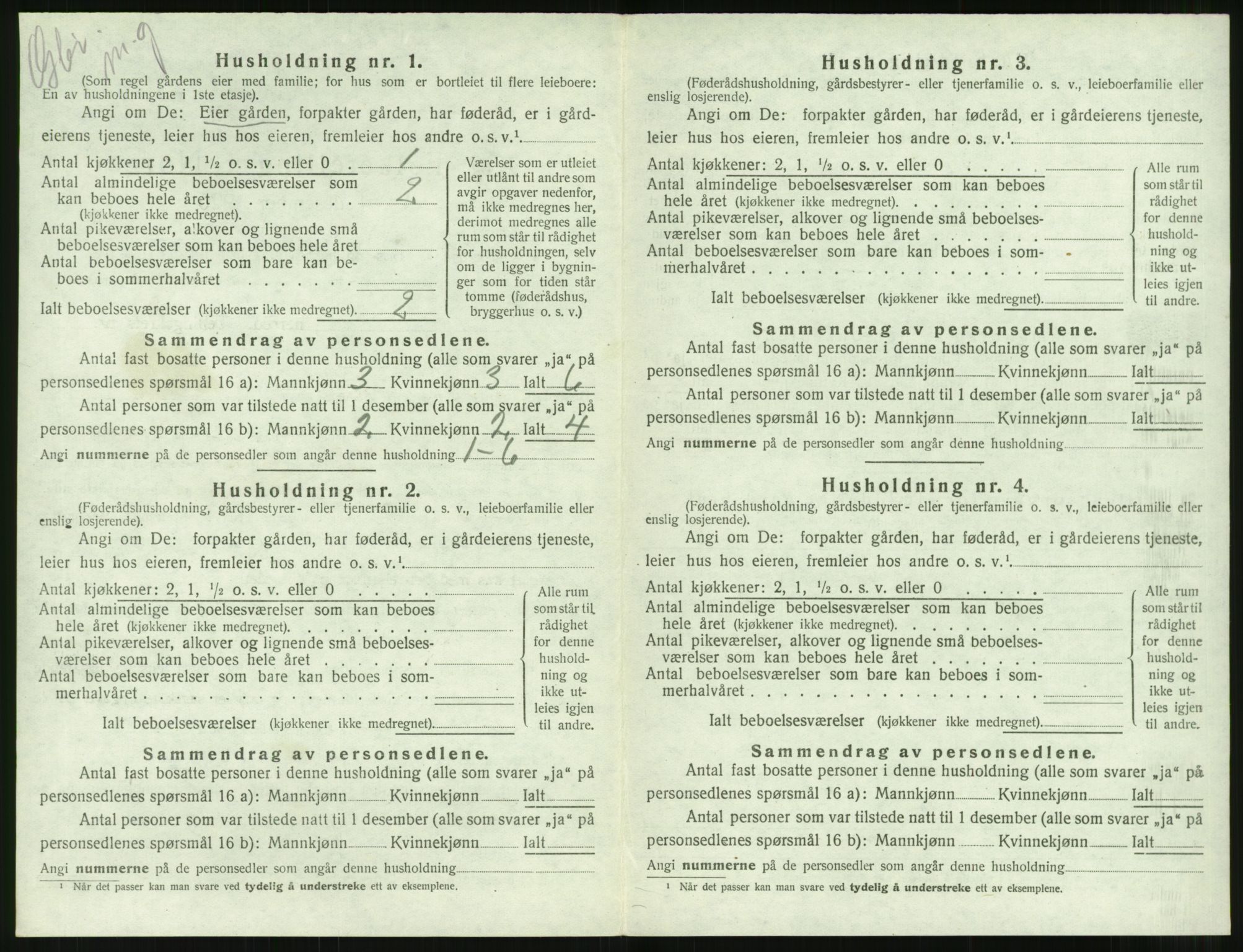 SAT, 1920 census for Borgund, 1920, p. 1991
