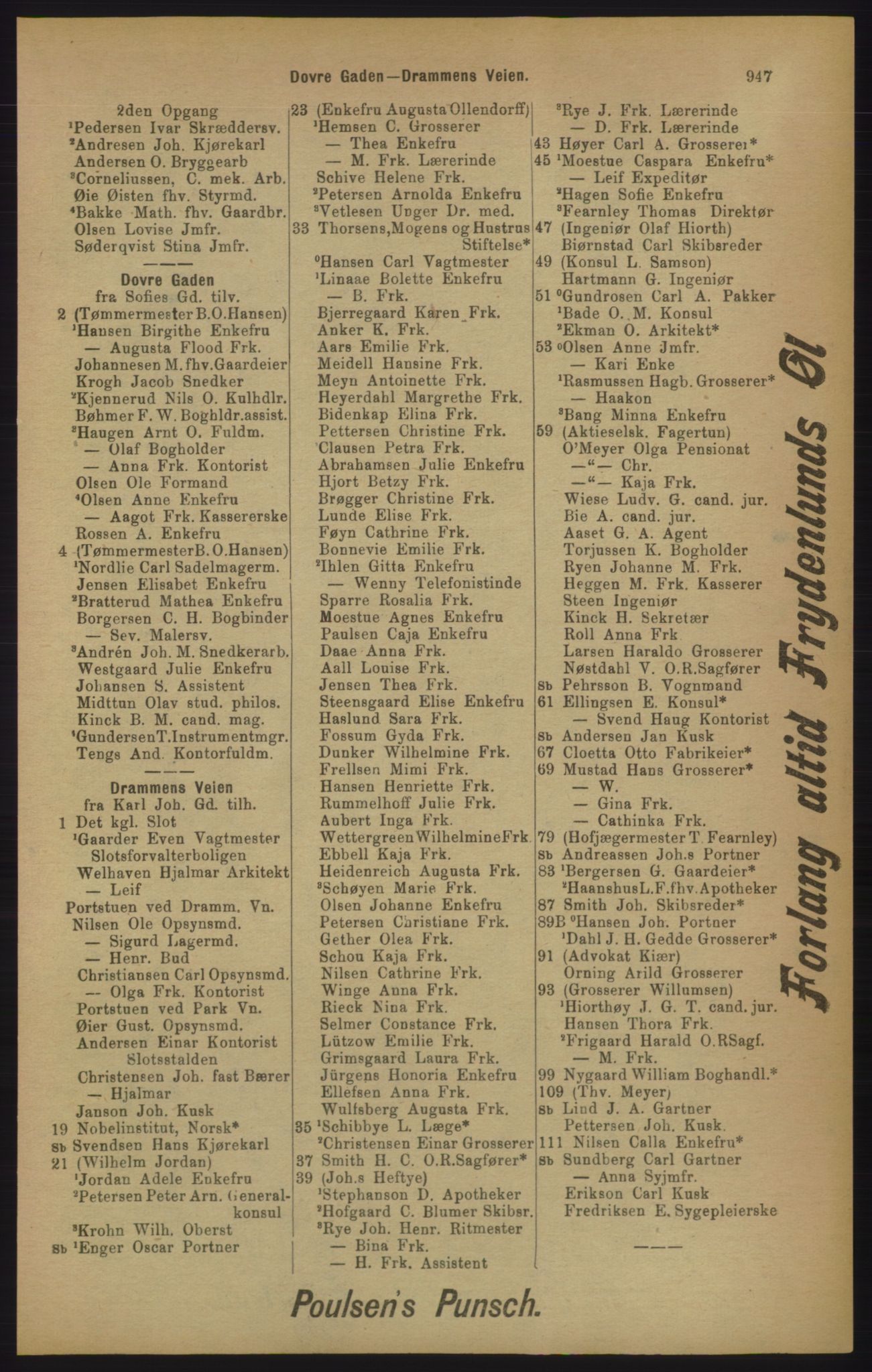 Kristiania/Oslo adressebok, PUBL/-, 1905, p. 947