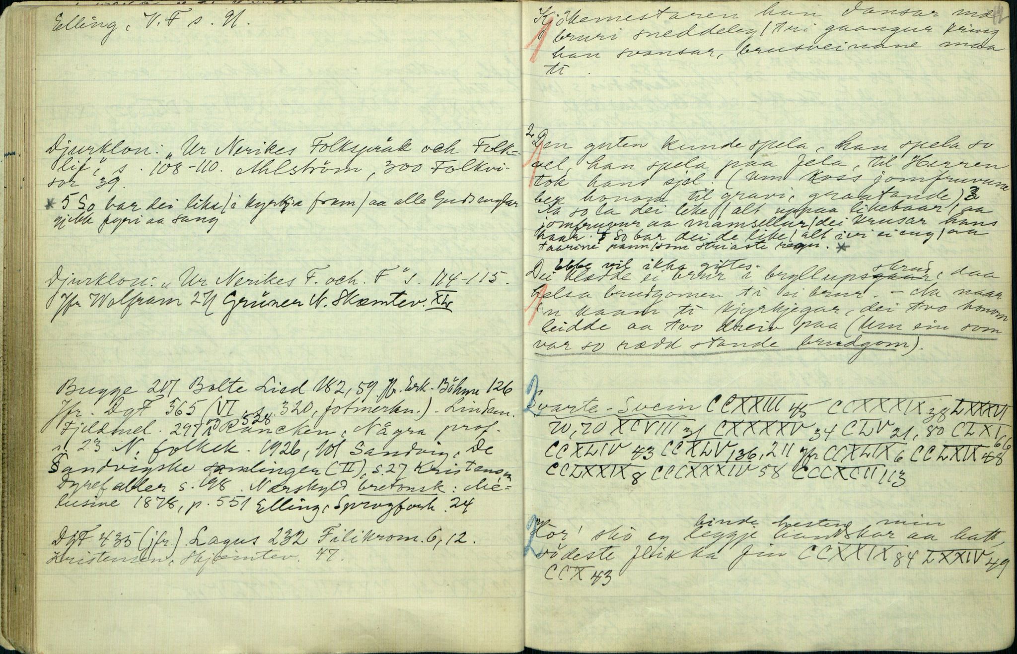 Rikard Berge, TEMU/TGM-A-1003/H/L0068: 68: Katalog yvi folkevisur ll, 1911, p. 41-42