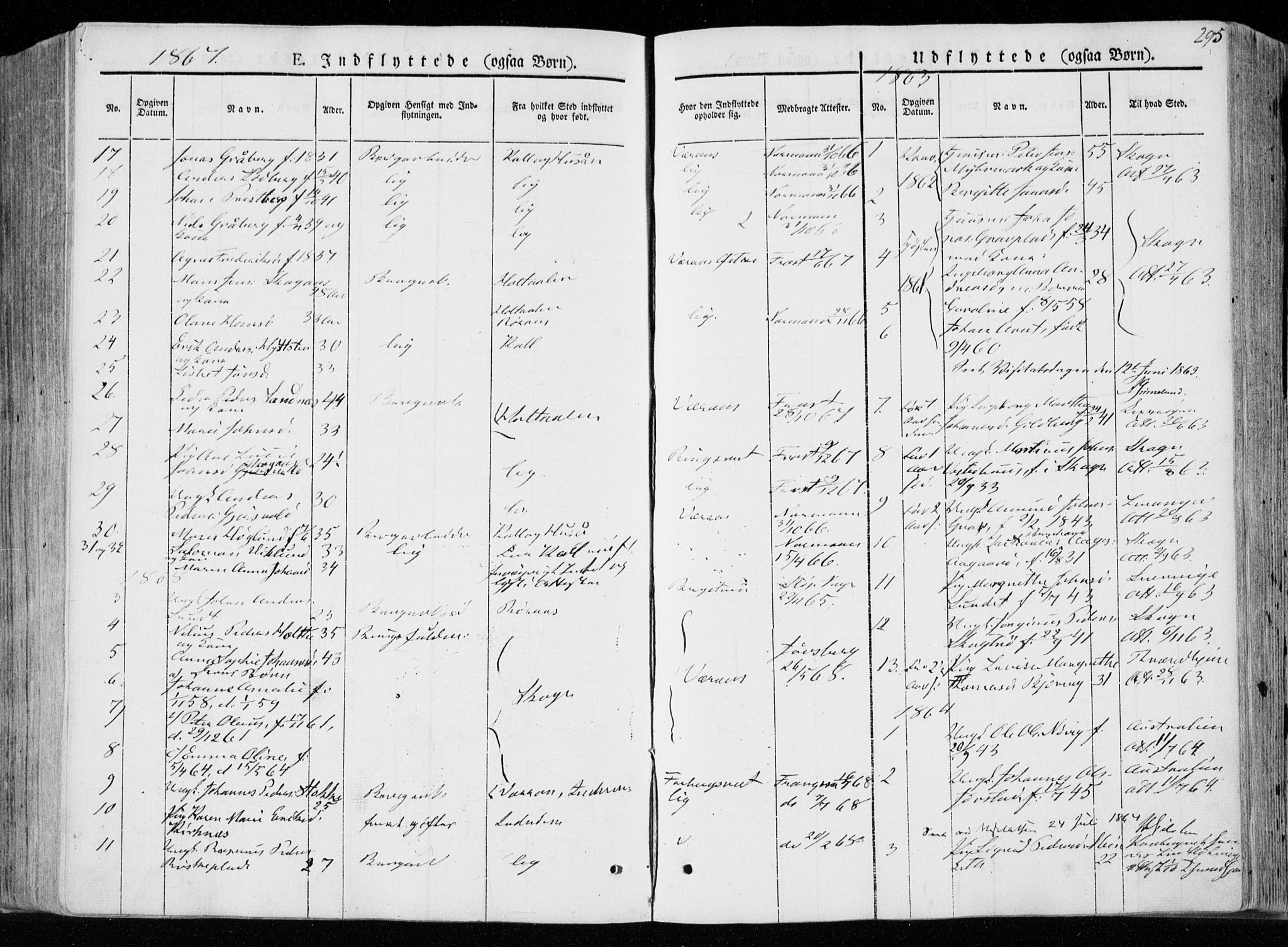 Ministerialprotokoller, klokkerbøker og fødselsregistre - Nord-Trøndelag, SAT/A-1458/722/L0218: Parish register (official) no. 722A05, 1843-1868, p. 295