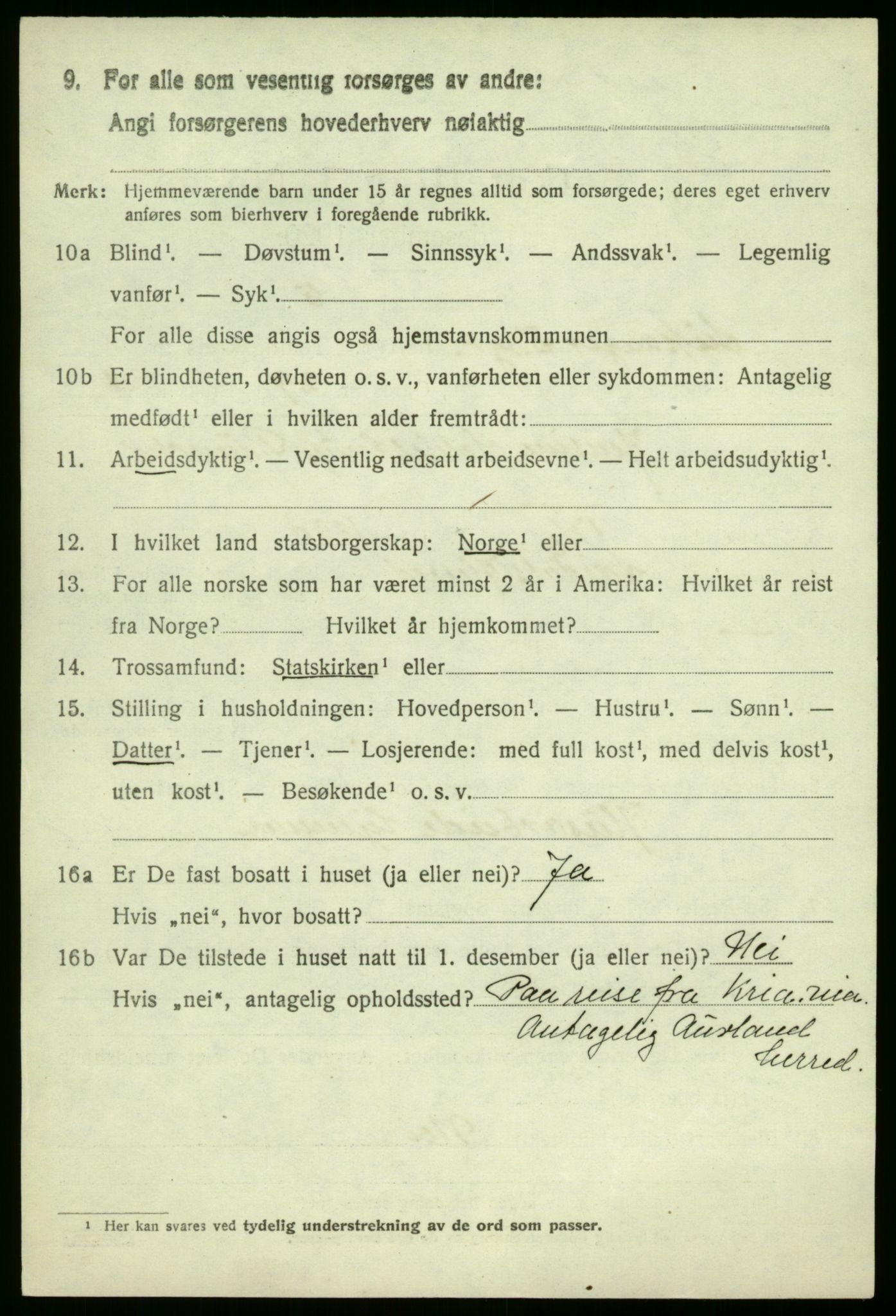 SAB, 1920 census for Leikanger, 1920, p. 3593