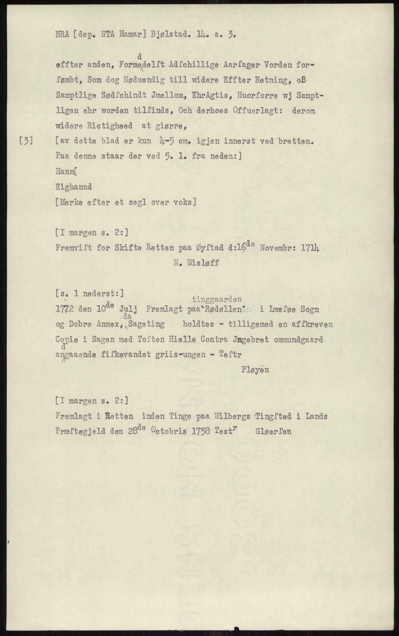 Samlinger til kildeutgivelse, Diplomavskriftsamlingen, AV/RA-EA-4053/H/Ha, p. 272