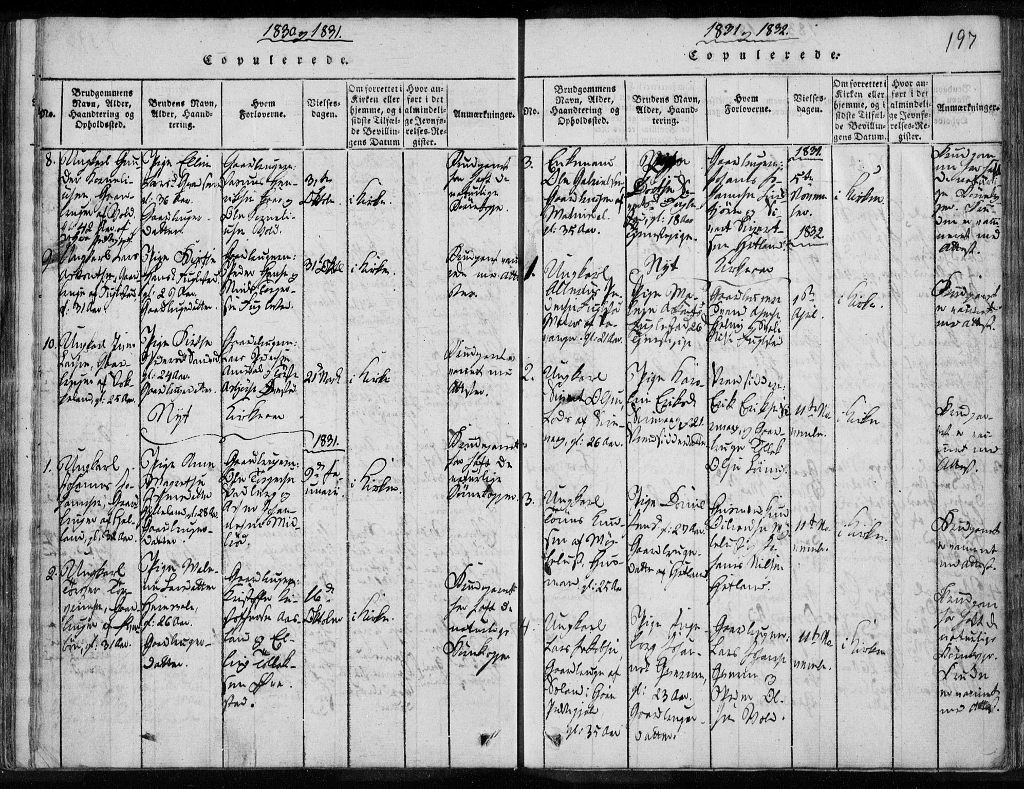 Eigersund sokneprestkontor, SAST/A-101807/S08/L0008: Parish register (official) no. A 8, 1816-1847, p. 197