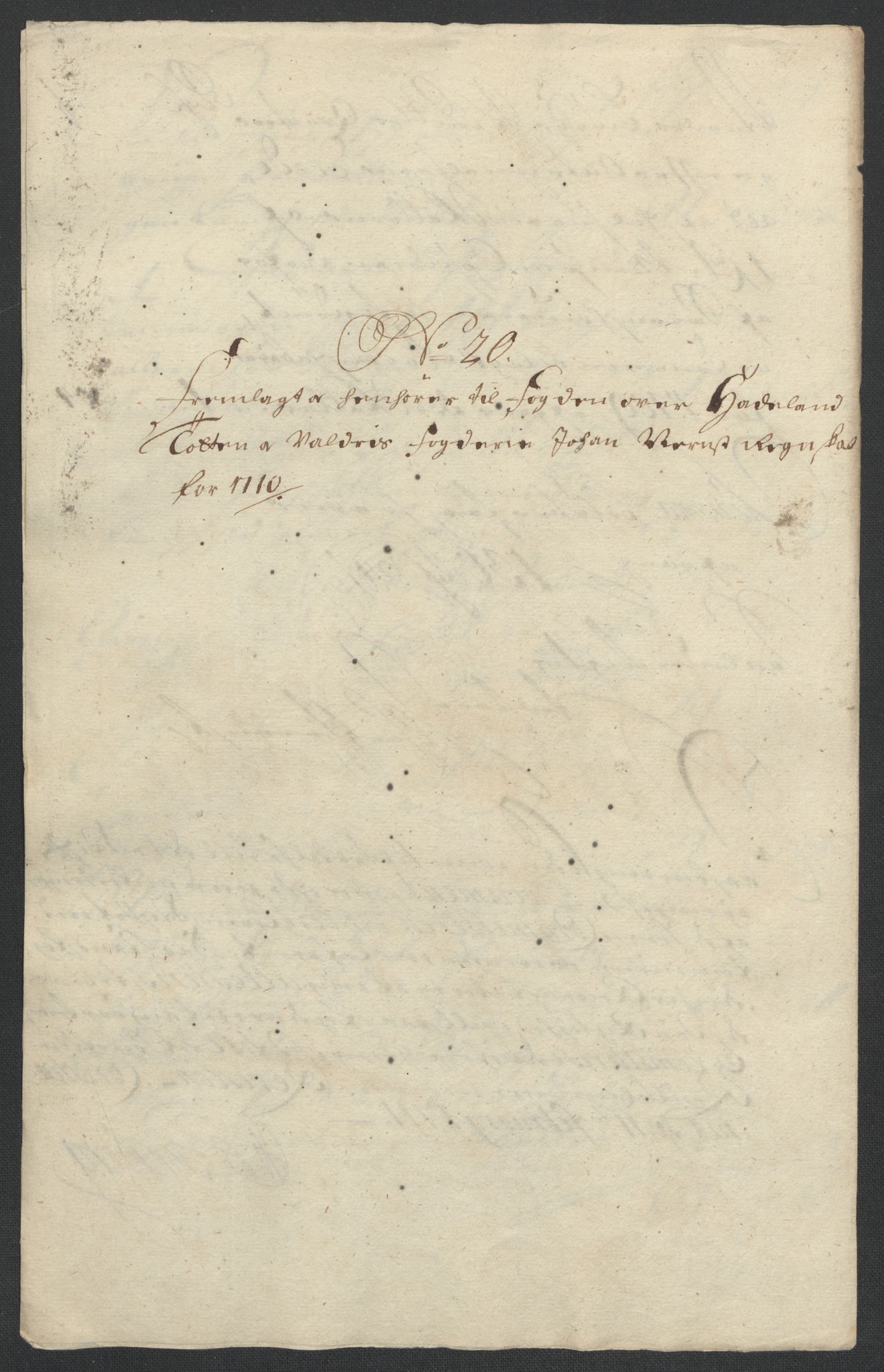 Rentekammeret inntil 1814, Reviderte regnskaper, Fogderegnskap, RA/EA-4092/R18/L1307: Fogderegnskap Hadeland, Toten og Valdres, 1710, p. 124