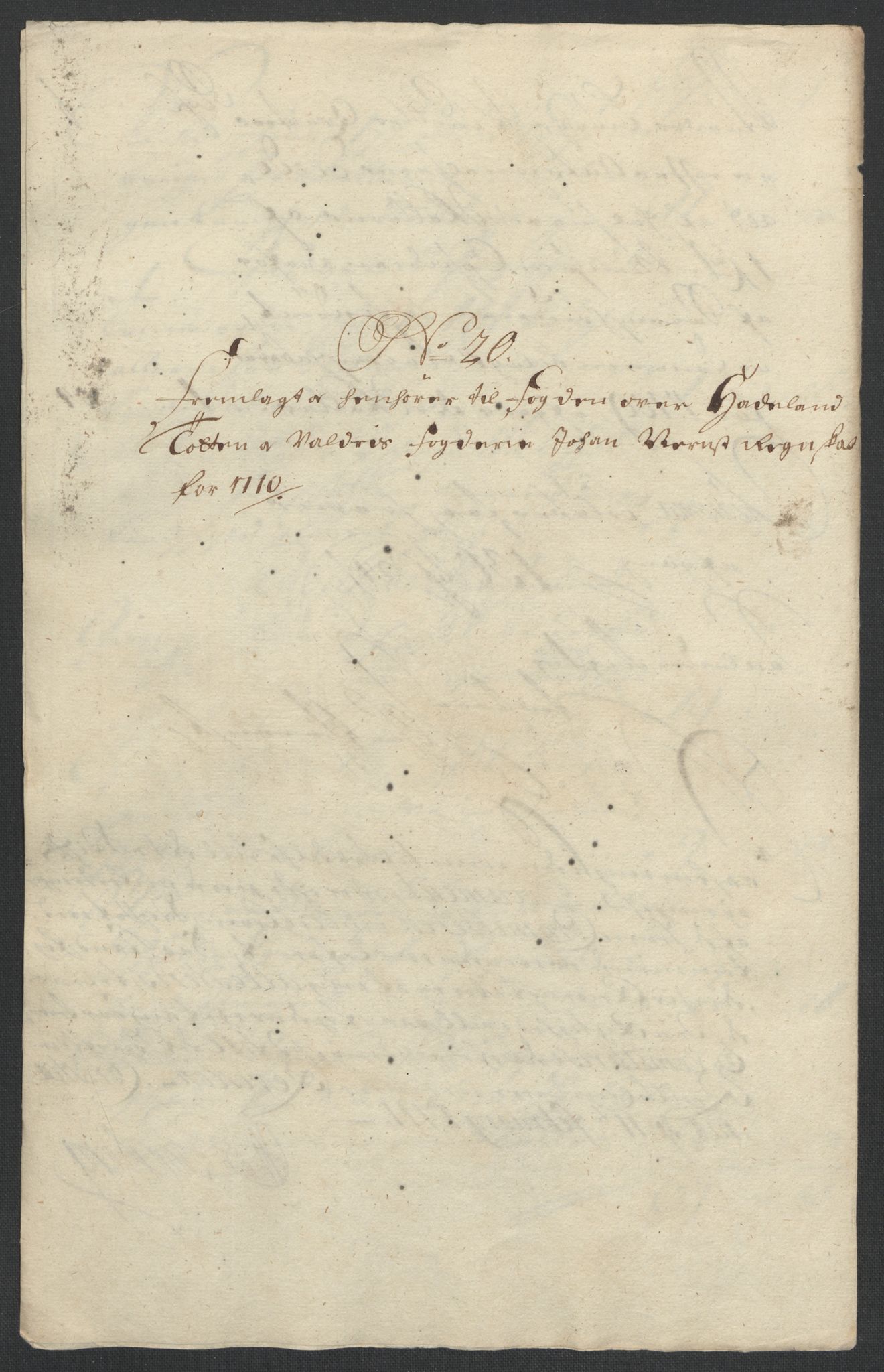 Rentekammeret inntil 1814, Reviderte regnskaper, Fogderegnskap, AV/RA-EA-4092/R18/L1307: Fogderegnskap Hadeland, Toten og Valdres, 1710, p. 124