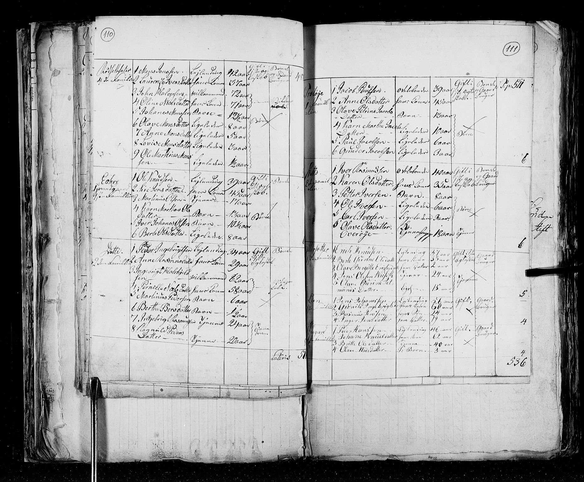 RA, Census 1825, vol. 15: Romsdal amt, 1825, p. 110-111