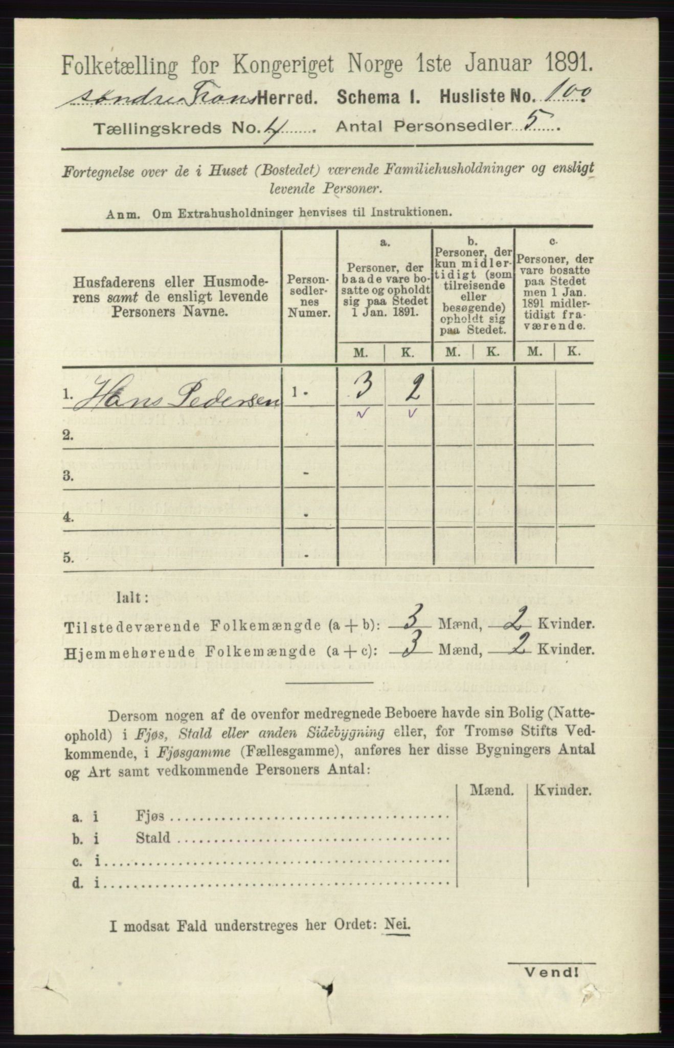 RA, 1891 census for 0519 Sør-Fron, 1891, p. 1412