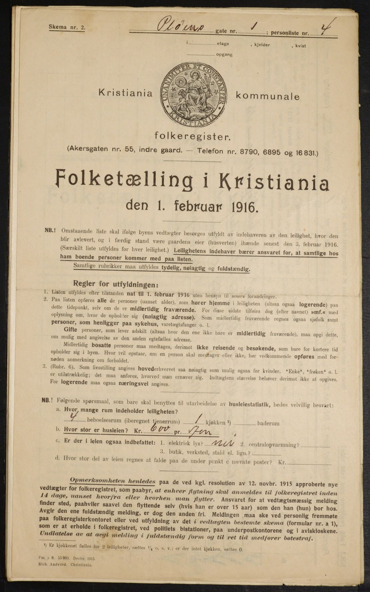 OBA, Municipal Census 1916 for Kristiania, 1916, p. 82821