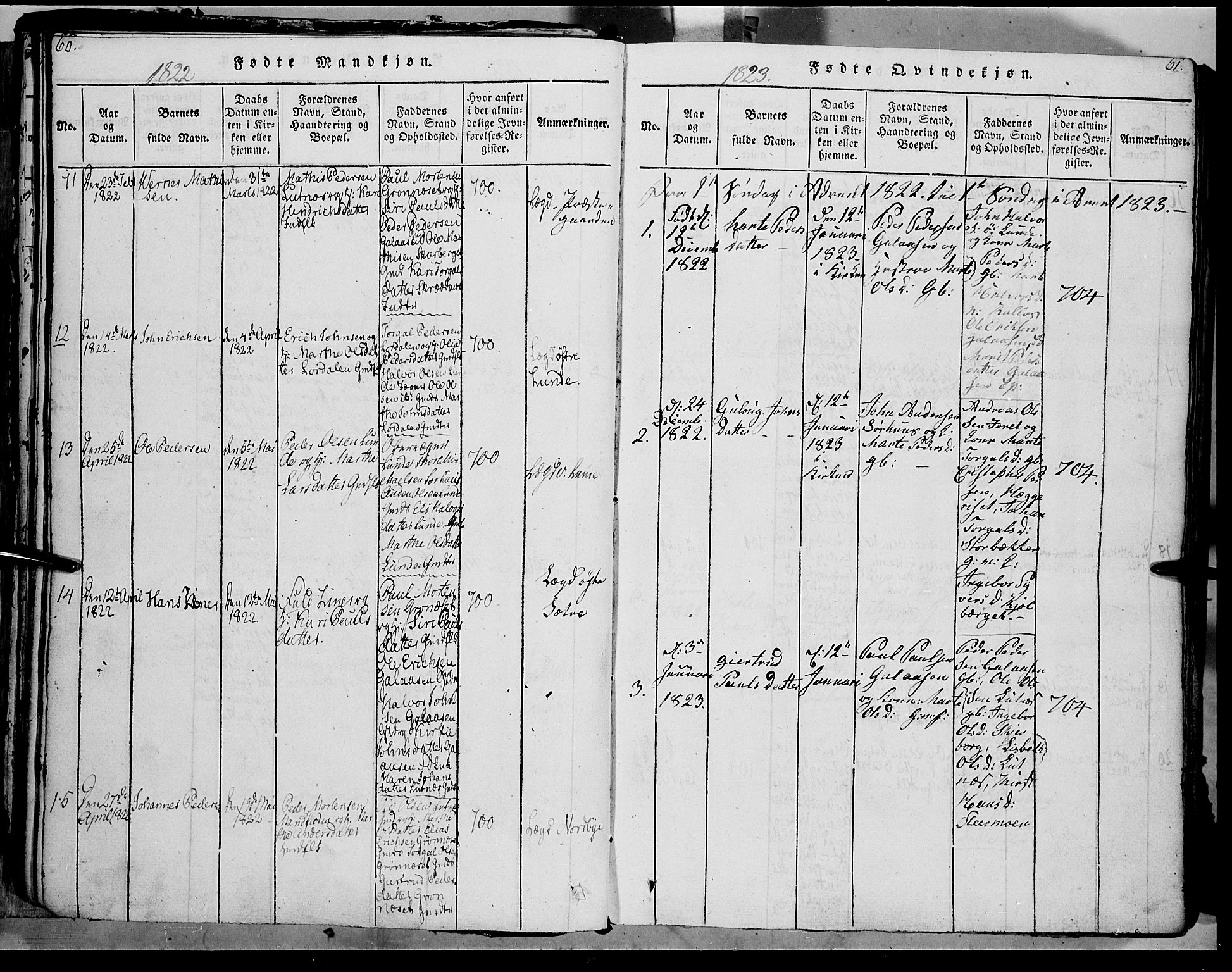 Trysil prestekontor, SAH/PREST-046/H/Ha/Haa/L0003: Parish register (official) no. 3 /1, 1814-1841, p. 60-61