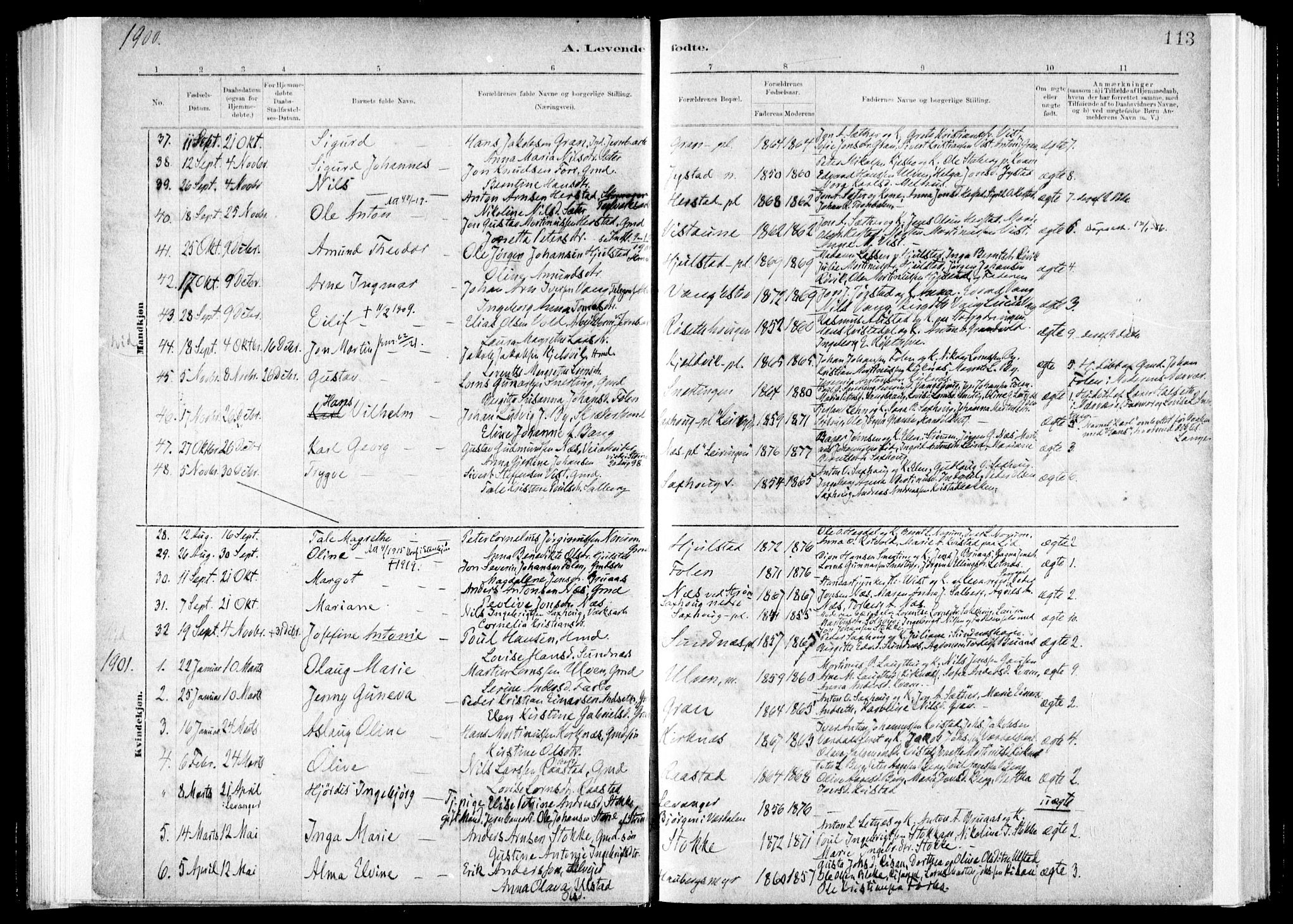 Ministerialprotokoller, klokkerbøker og fødselsregistre - Nord-Trøndelag, SAT/A-1458/730/L0285: Parish register (official) no. 730A10, 1879-1914, p. 113