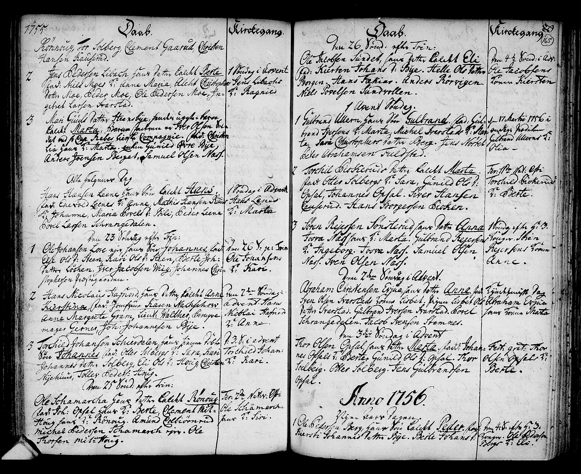 Hole kirkebøker, SAKO/A-228/F/Fa/L0001: Parish register (official) no. I 1, 1716-1765, p. 165