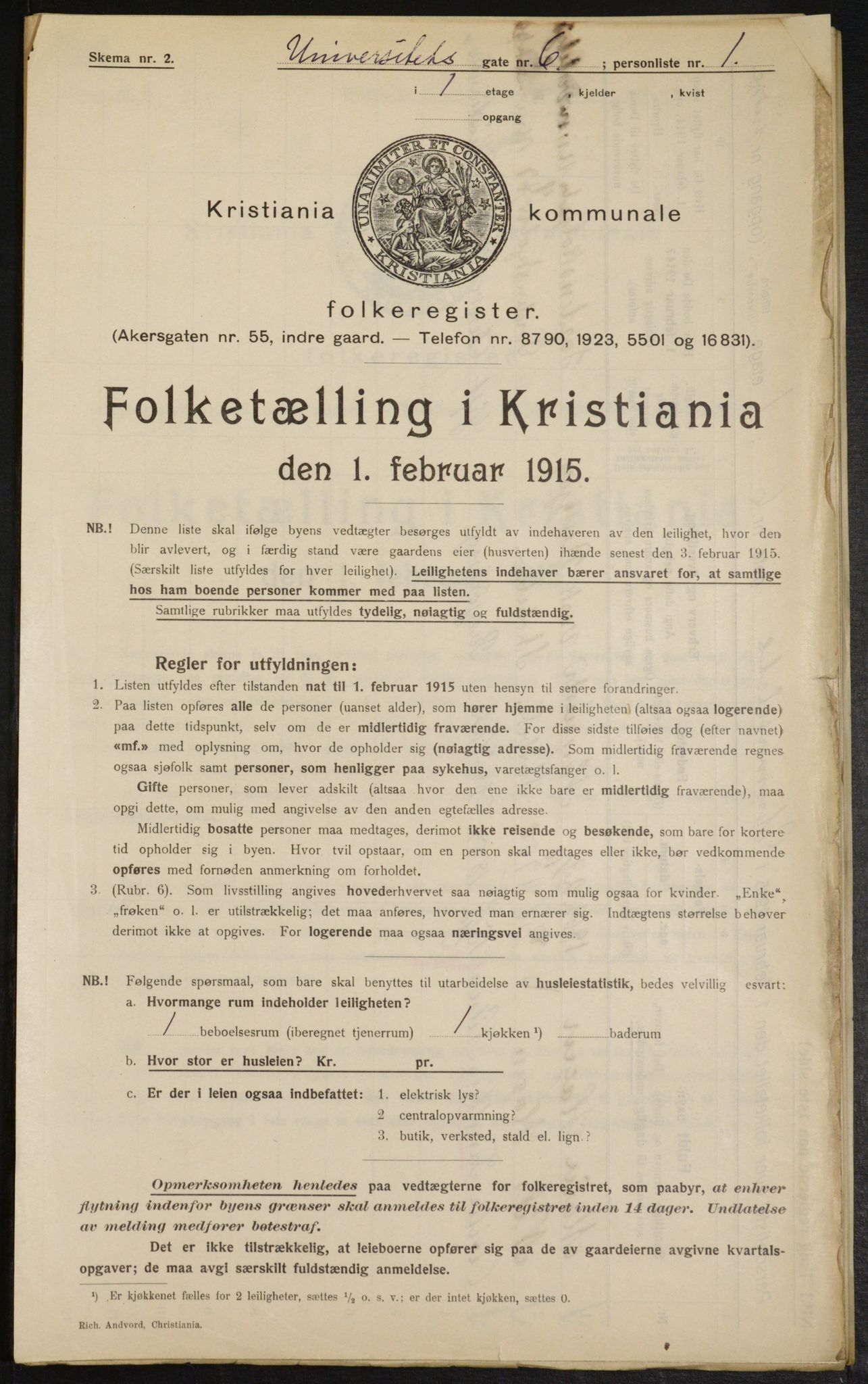 OBA, Municipal Census 1915 for Kristiania, 1915, p. 120625