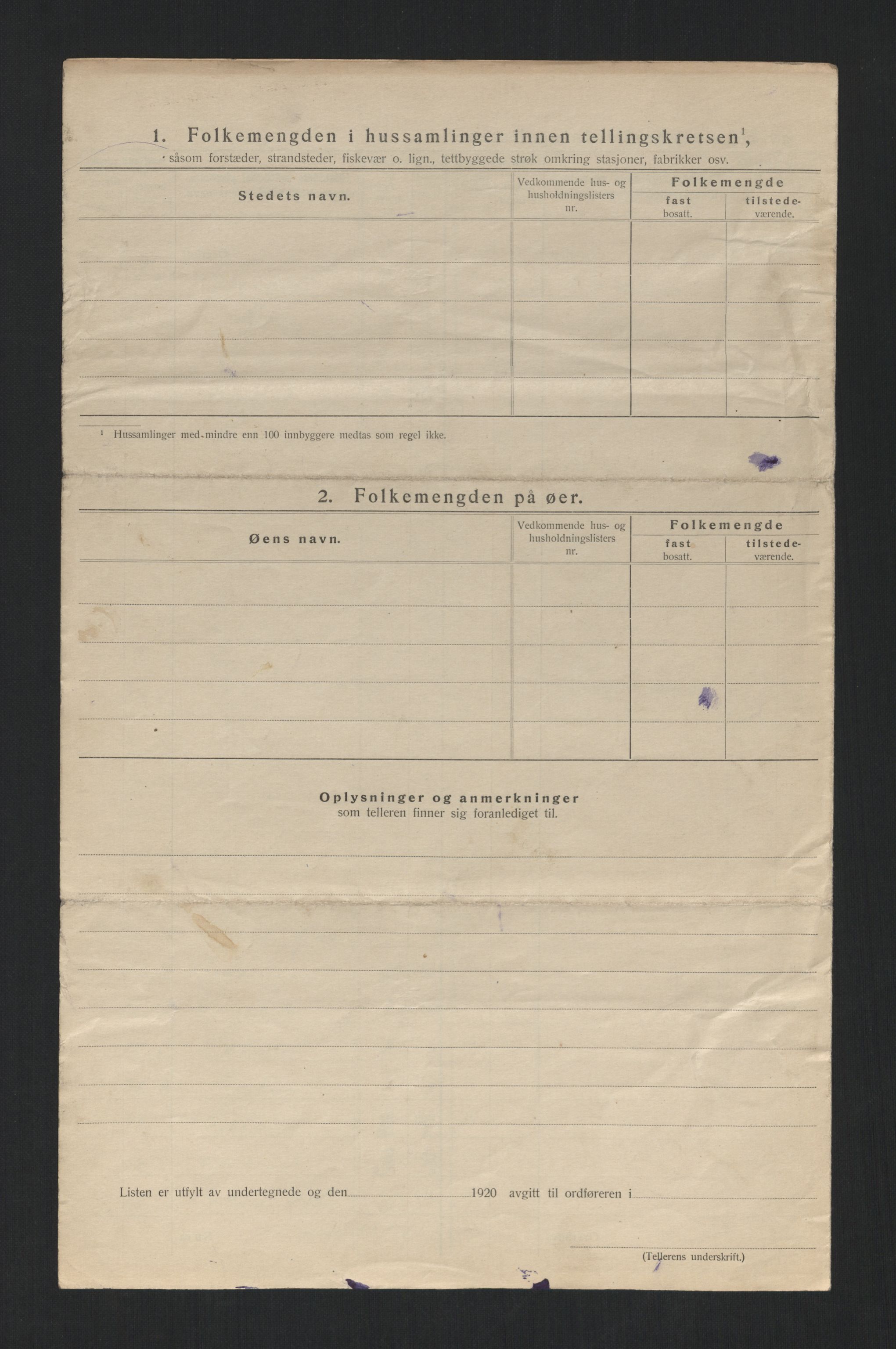 SAT, 1920 census for Flatanger, 1920, p. 43