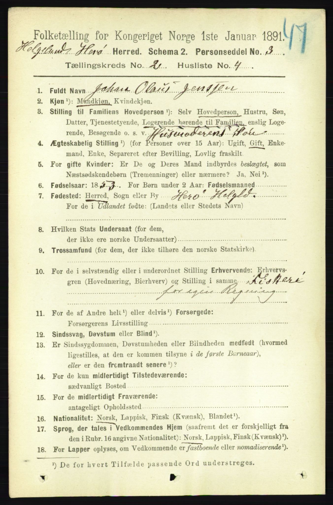 RA, 1891 census for 1818 Herøy, 1891, p. 263