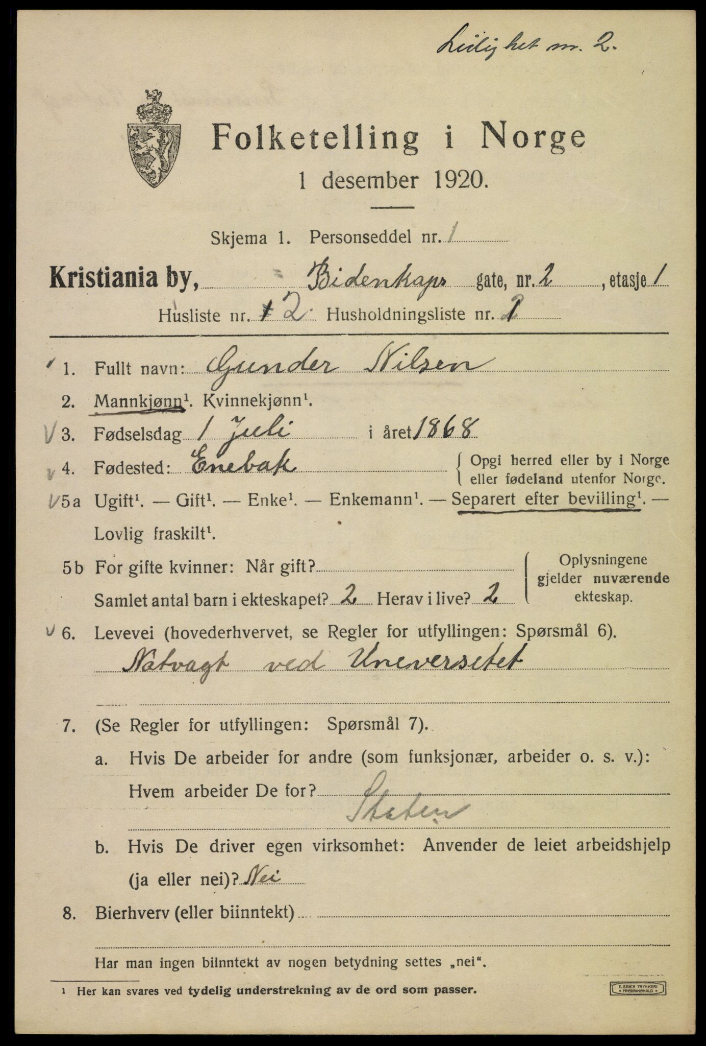 SAO, 1920 census for Kristiania, 1920, p. 155221