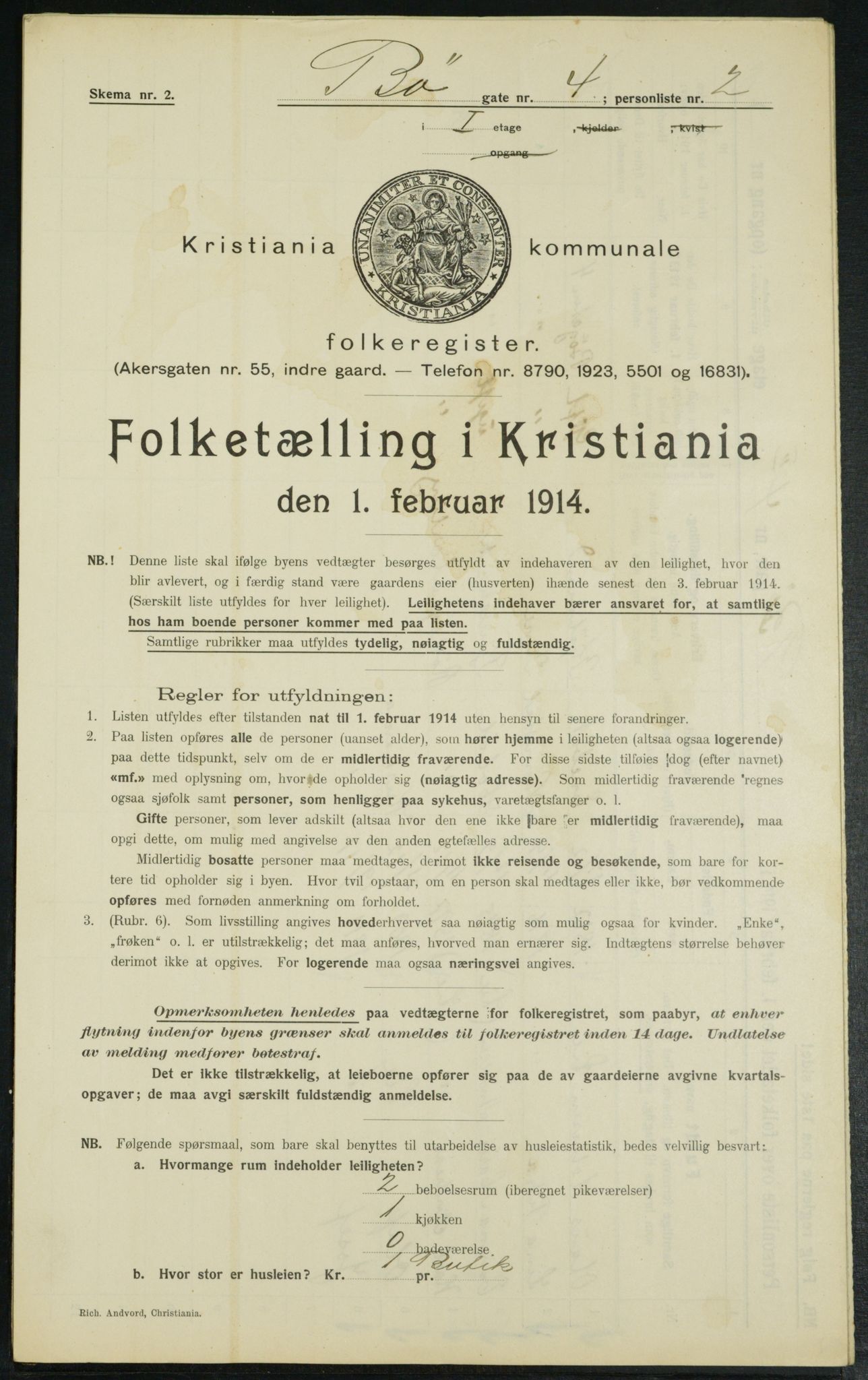 OBA, Municipal Census 1914 for Kristiania, 1914, p. 11279