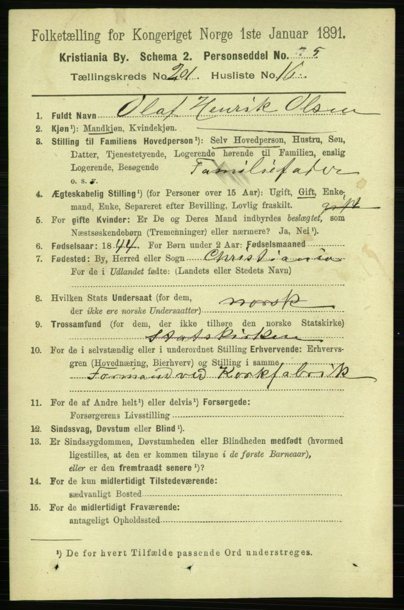 RA, 1891 census for 0301 Kristiania, 1891, p. 121269