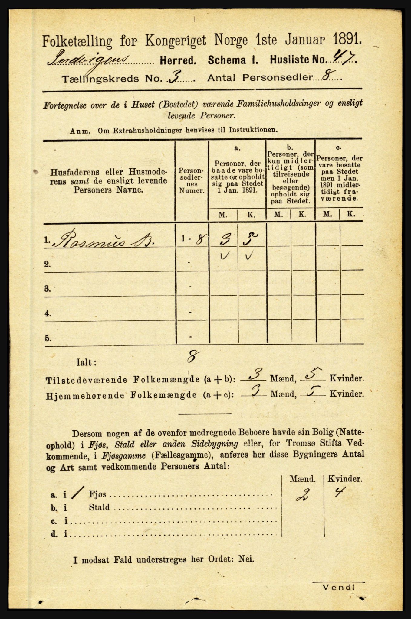 RA, 1891 census for 1447 Innvik, 1891, p. 1021