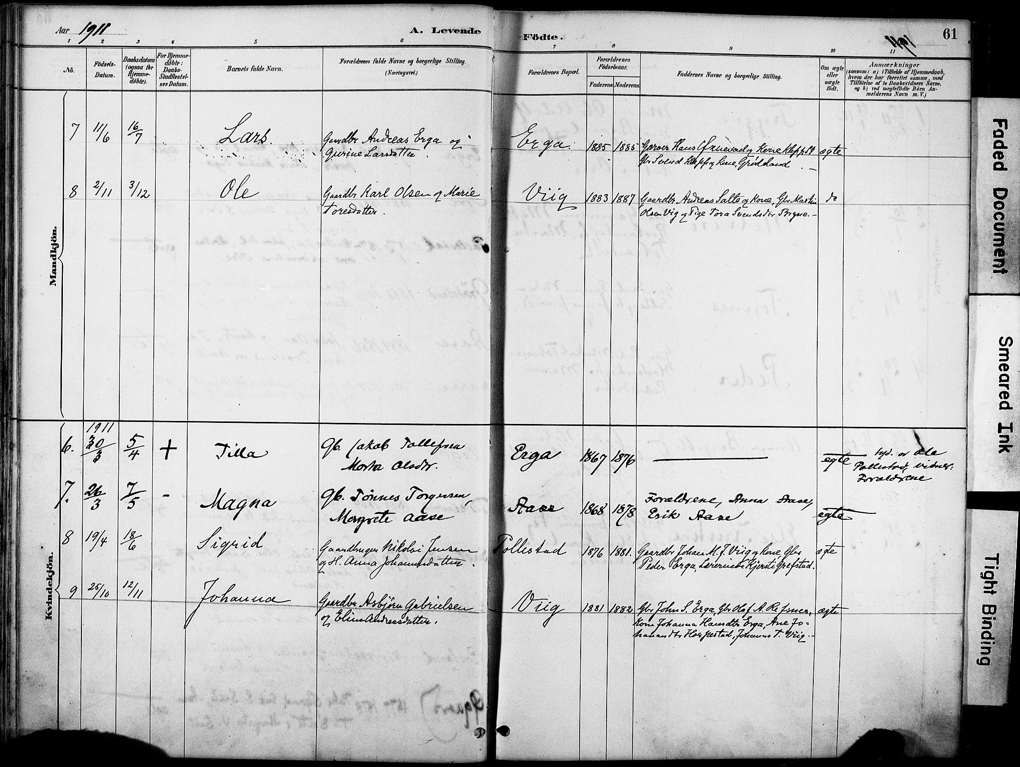 Klepp sokneprestkontor, AV/SAST-A-101803/001/3/30BA/L0007: Parish register (official) no. A 8, 1886-1912, p. 61