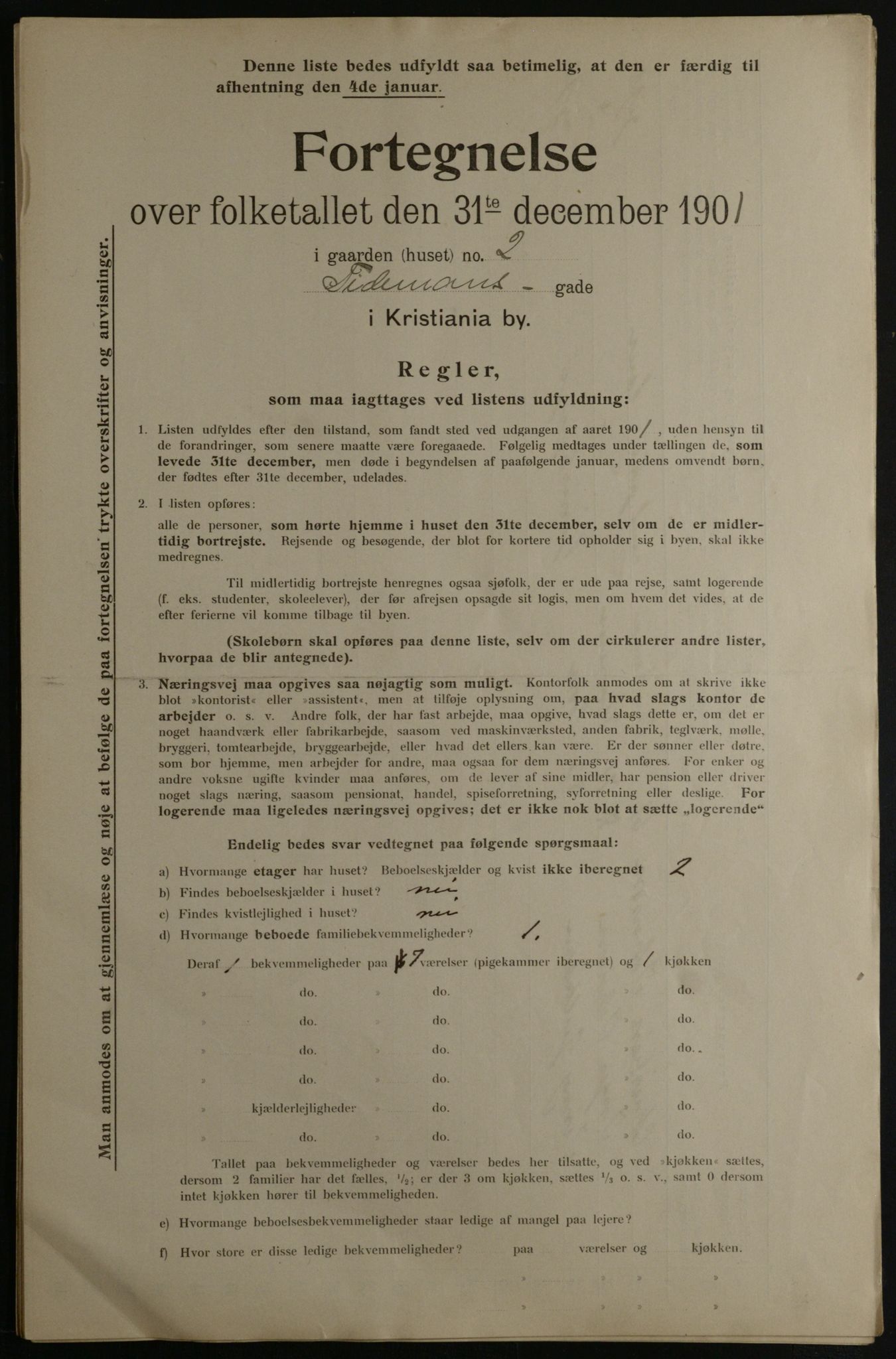 OBA, Municipal Census 1901 for Kristiania, 1901, p. 17065