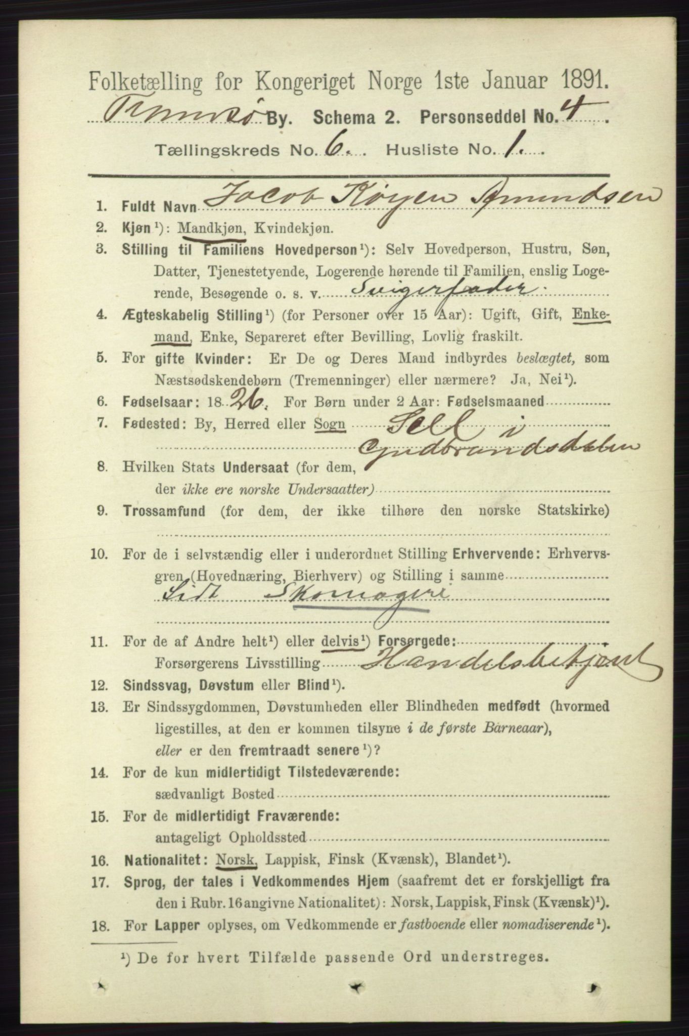 RA, 1891 census for 1902 Tromsø, 1891, p. 5557