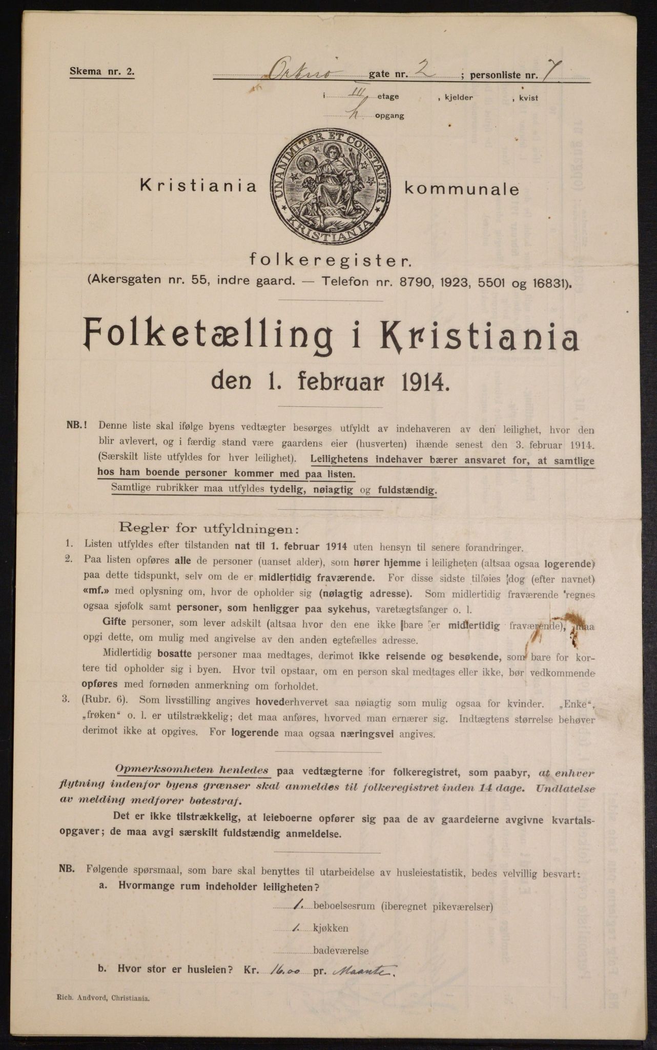 OBA, Municipal Census 1913 for Kristiania, 1913, p. 76034