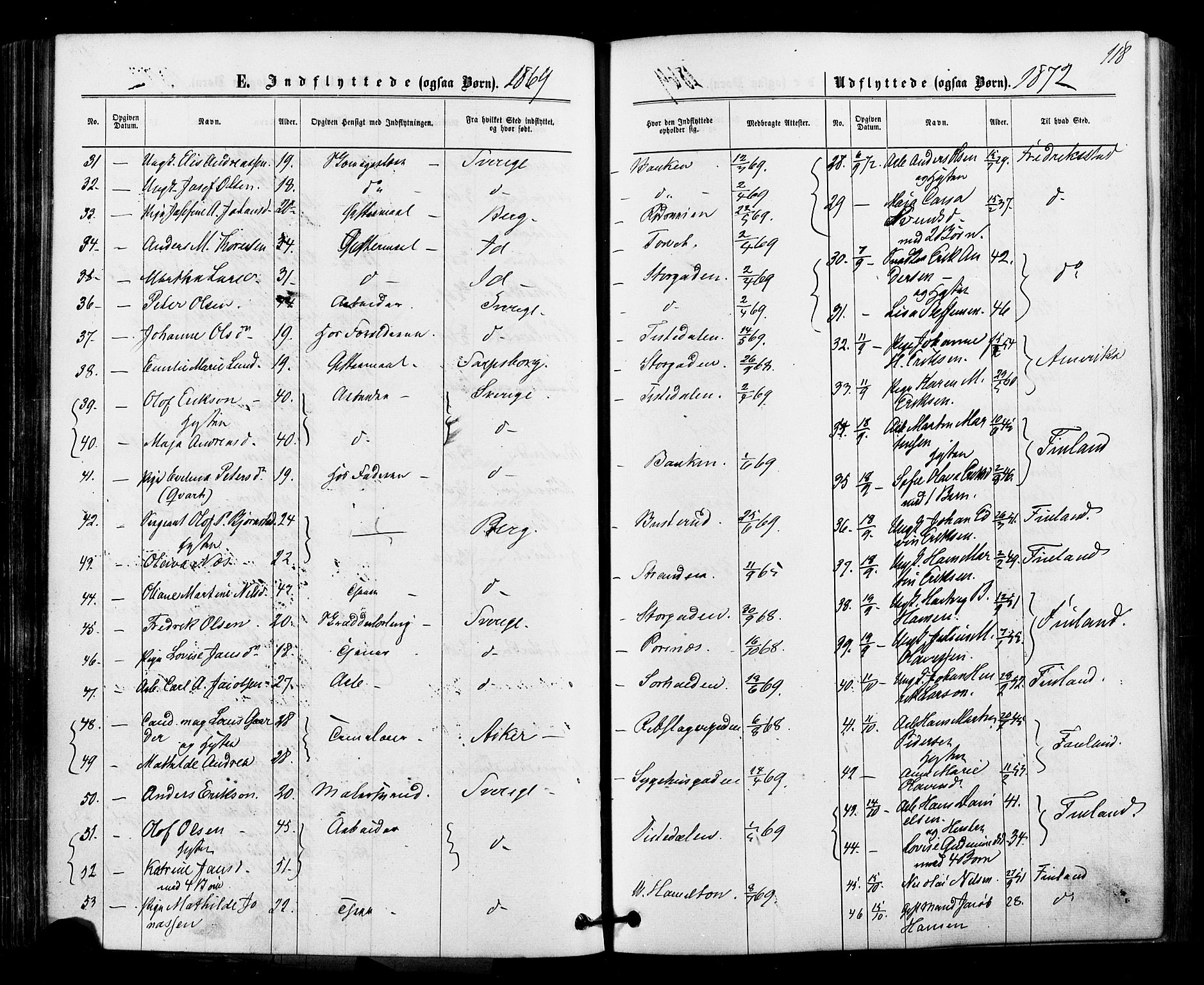 Halden prestekontor Kirkebøker, SAO/A-10909/F/Fa/L0010: Parish register (official) no. I 10, 1866-1877, p. 118