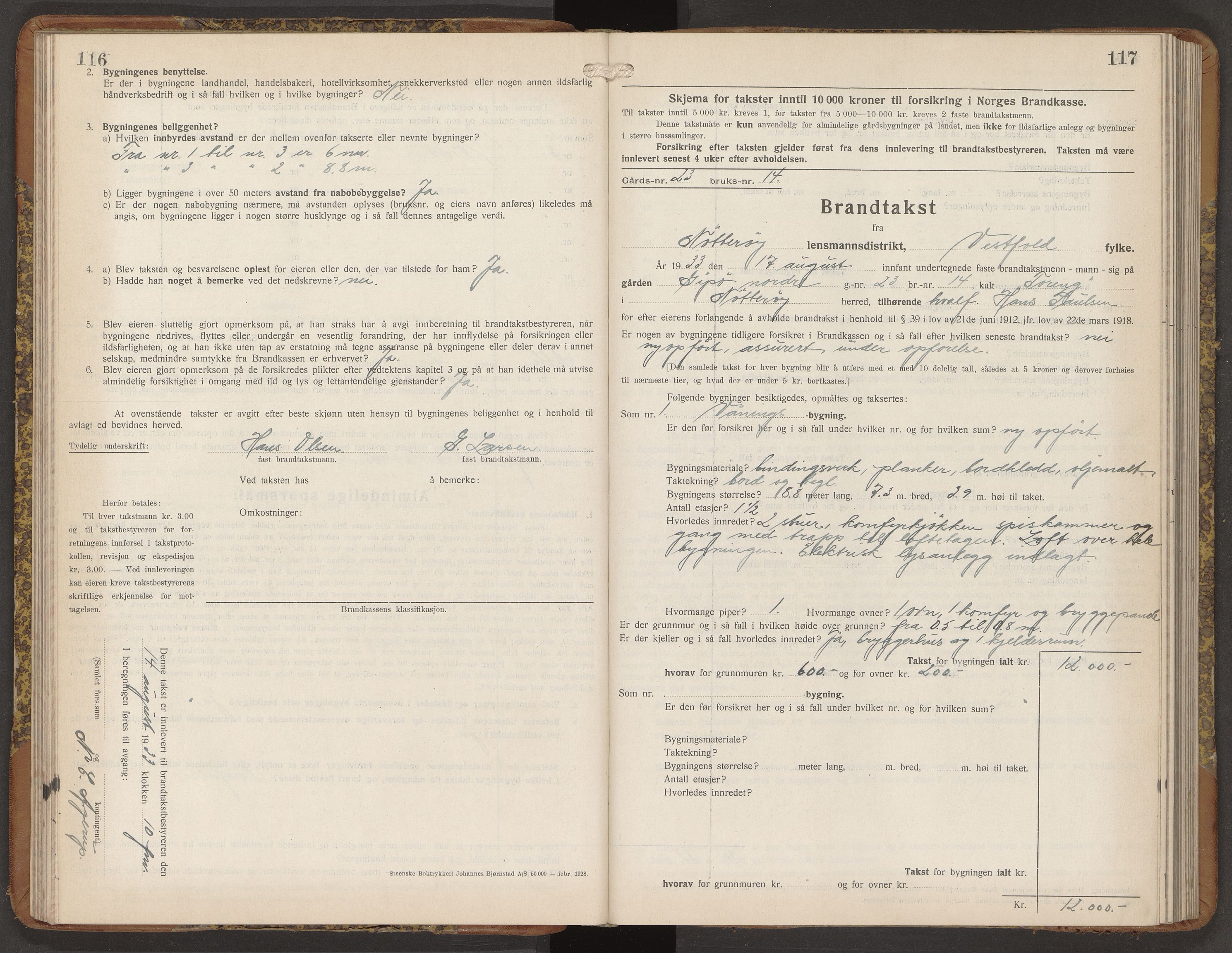 Nøtterøy lensmannskontor, AV/SAKO-A-540/Y/Yg/Ygb/L0009: Skjematakstprotokoll, 1932-1935, p. 116-117