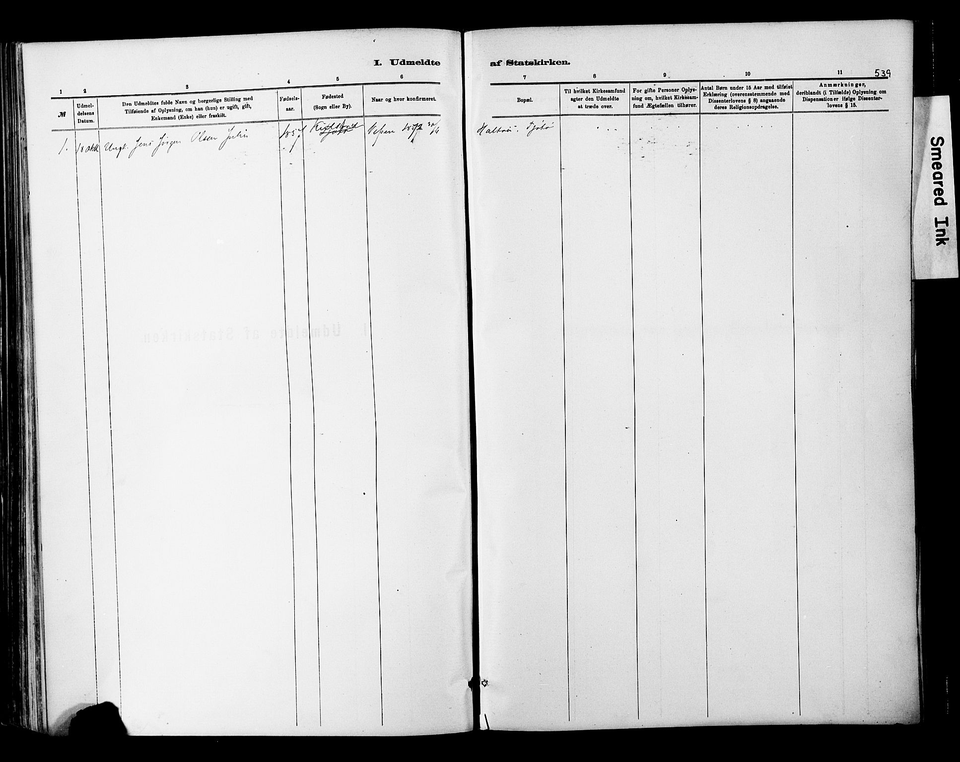 Ministerialprotokoller, klokkerbøker og fødselsregistre - Nordland, SAT/A-1459/820/L0295: Parish register (official) no. 820A16, 1880-1896, p. 539