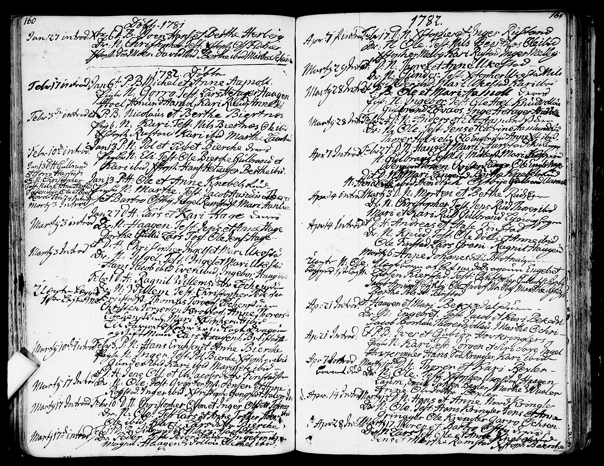 Nannestad prestekontor Kirkebøker, SAO/A-10414a/F/Fa/L0007: Parish register (official) no. I 7, 1754-1791, p. 160-161