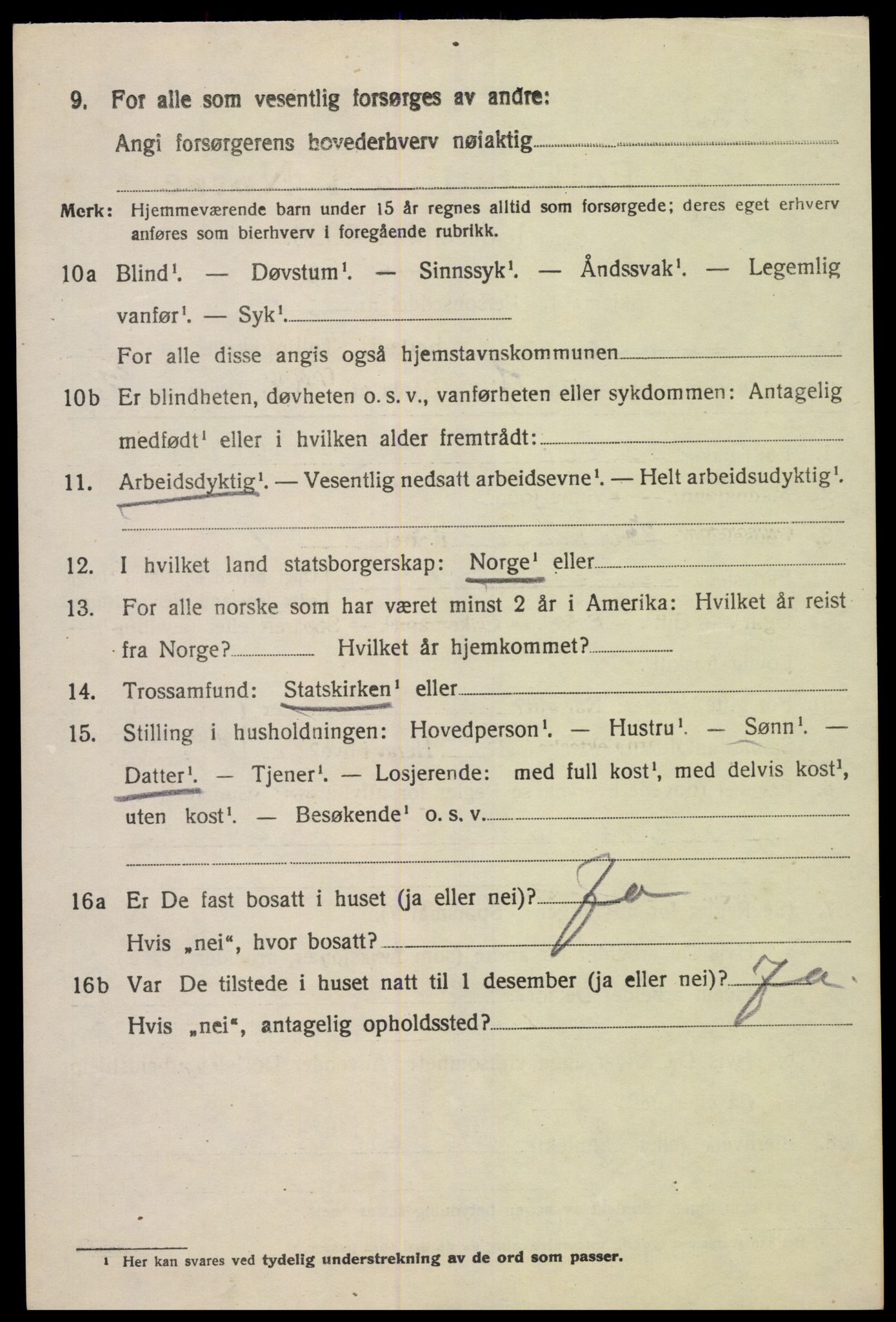 SAK, 1920 census for Sør-Audnedal, 1920, p. 4218