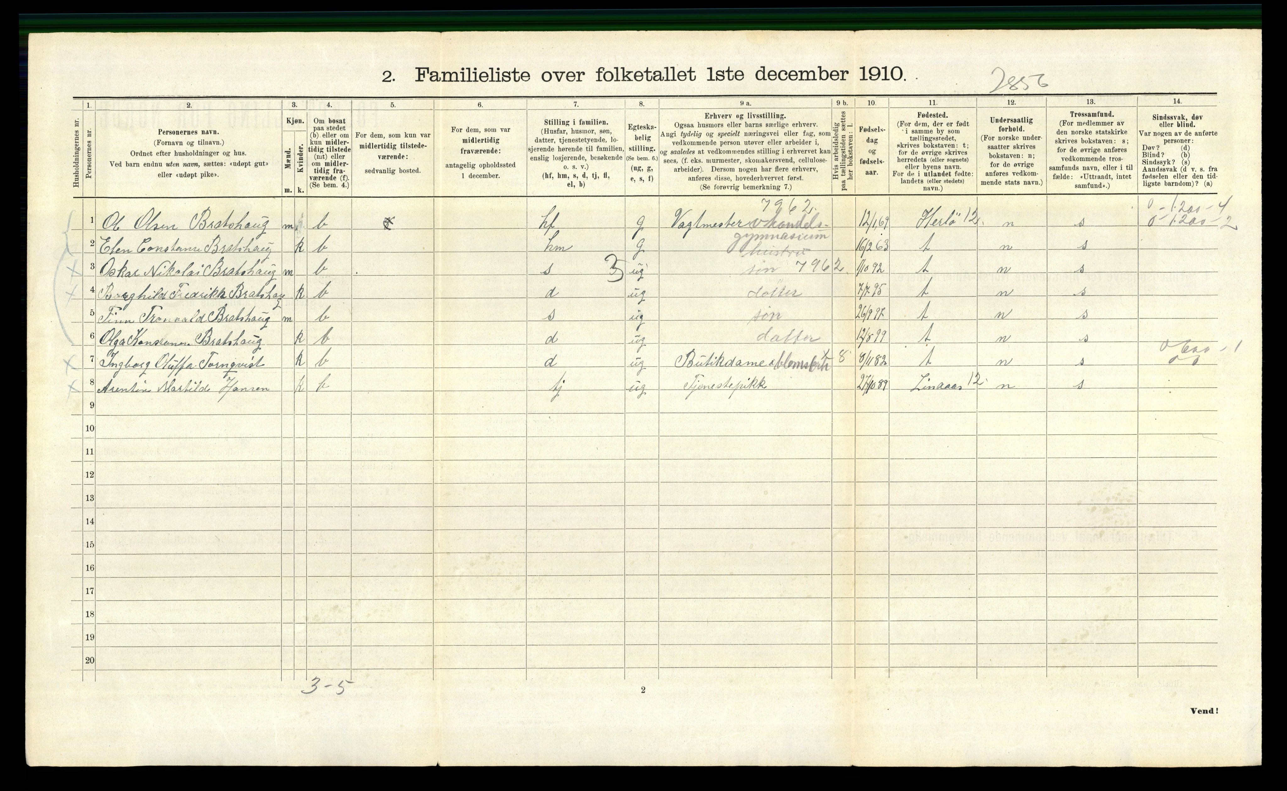 RA, 1910 census for Bergen, 1910, p. 26272