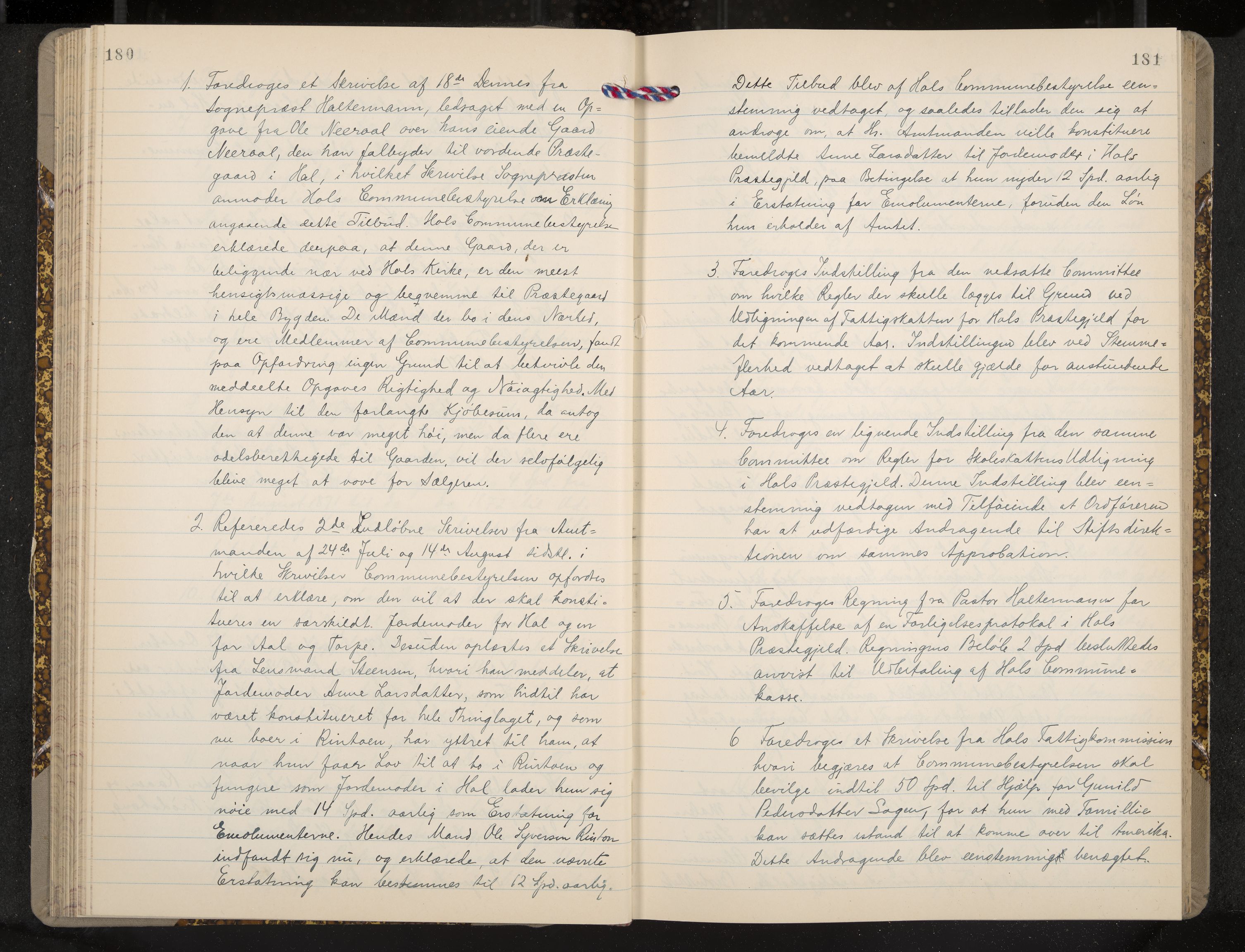 Ål formannskap og sentraladministrasjon, IKAK/0619021/A/Aa/L0003: Utskrift av møtebok, 1864-1880, p. 180-181