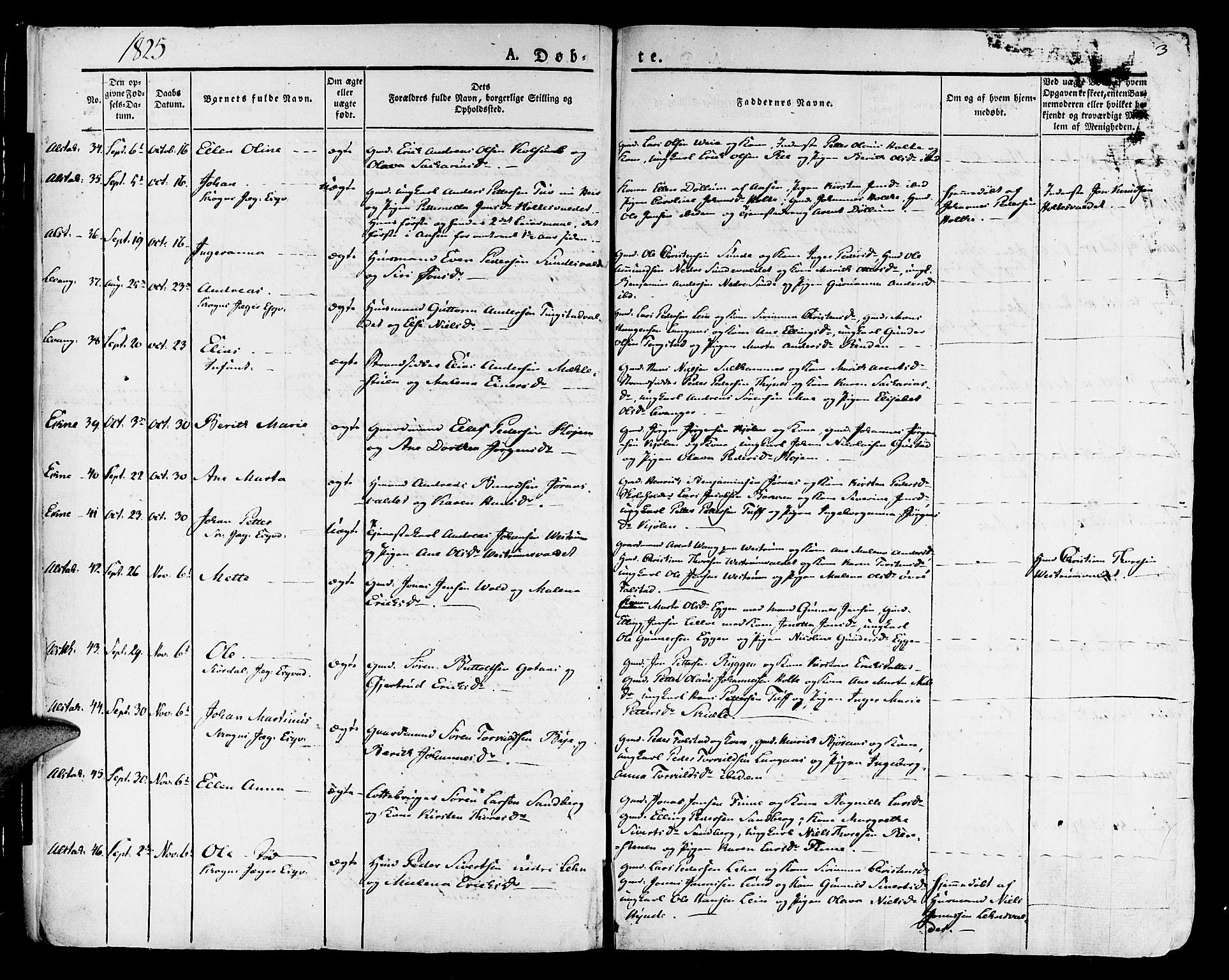 Ministerialprotokoller, klokkerbøker og fødselsregistre - Nord-Trøndelag, AV/SAT-A-1458/717/L0152: Parish register (official) no. 717A05 /1, 1825-1836, p. 3