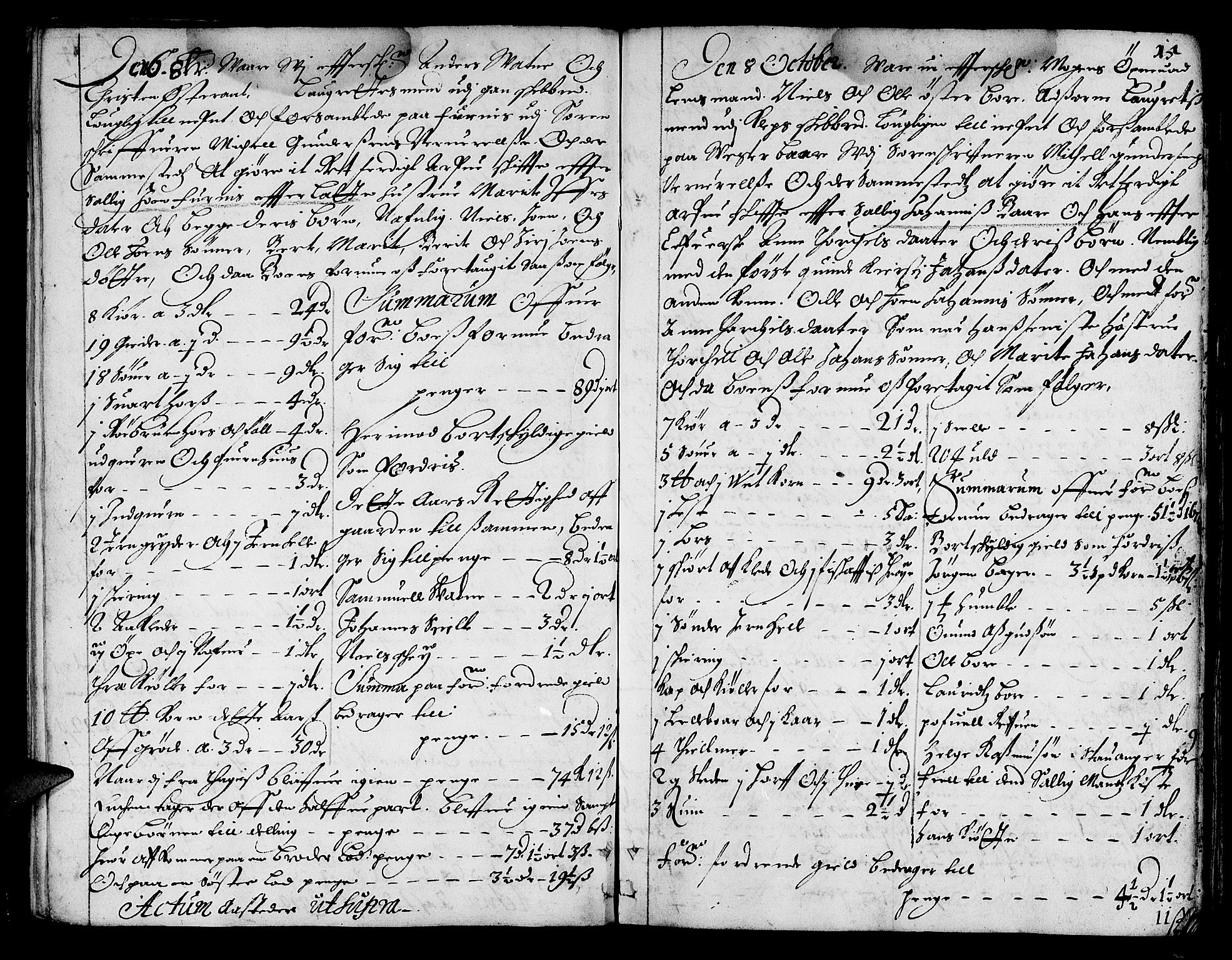 Jæren og Dalane sorenskriveri, AV/SAST-A-100306/5/50BA/L0001: SKIFTEPROTOKOLL <KORTREG>, 1666-1672, p. 14b-15a