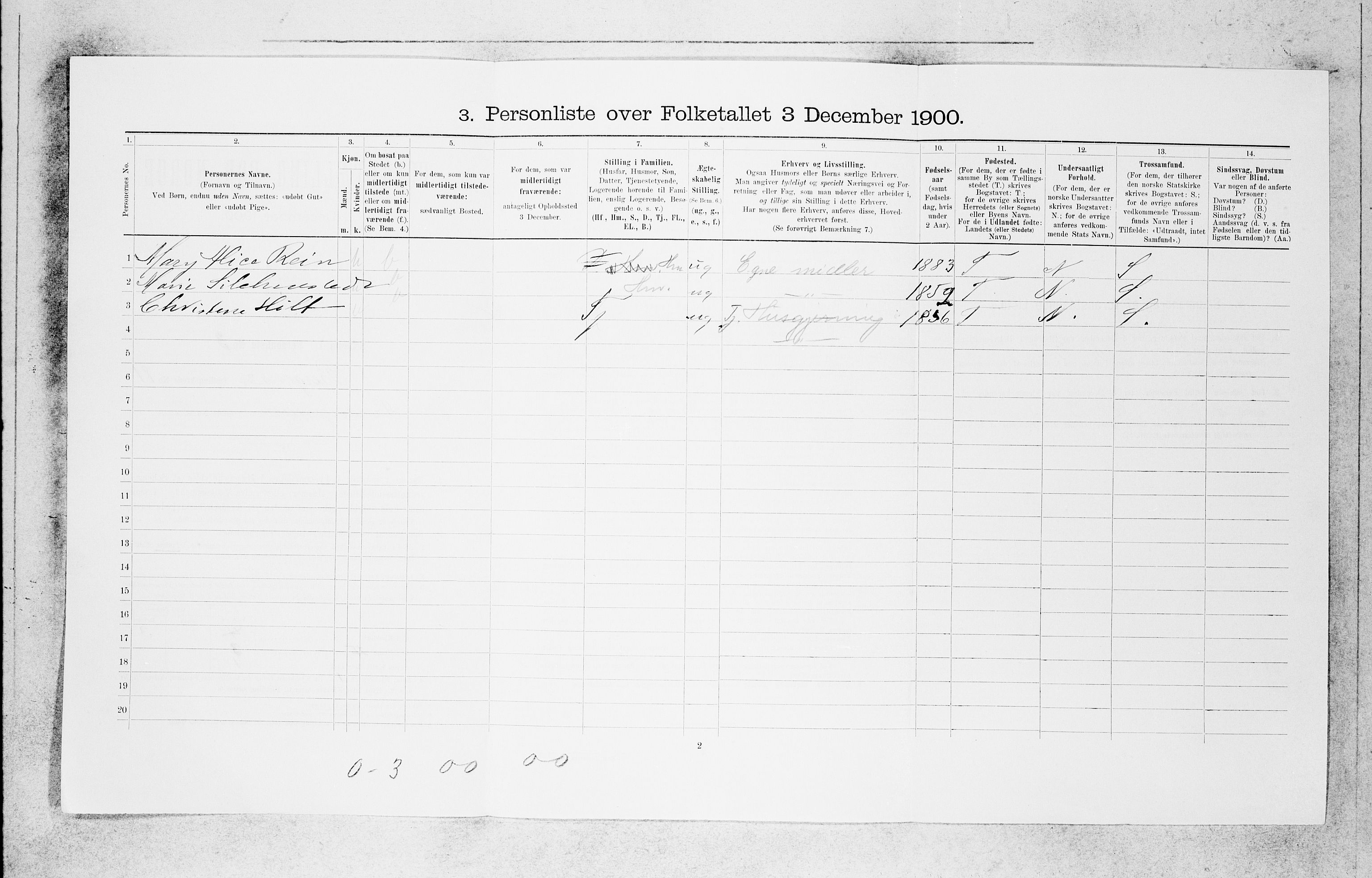 SAB, 1900 census for Bergen, 1900, p. 16769