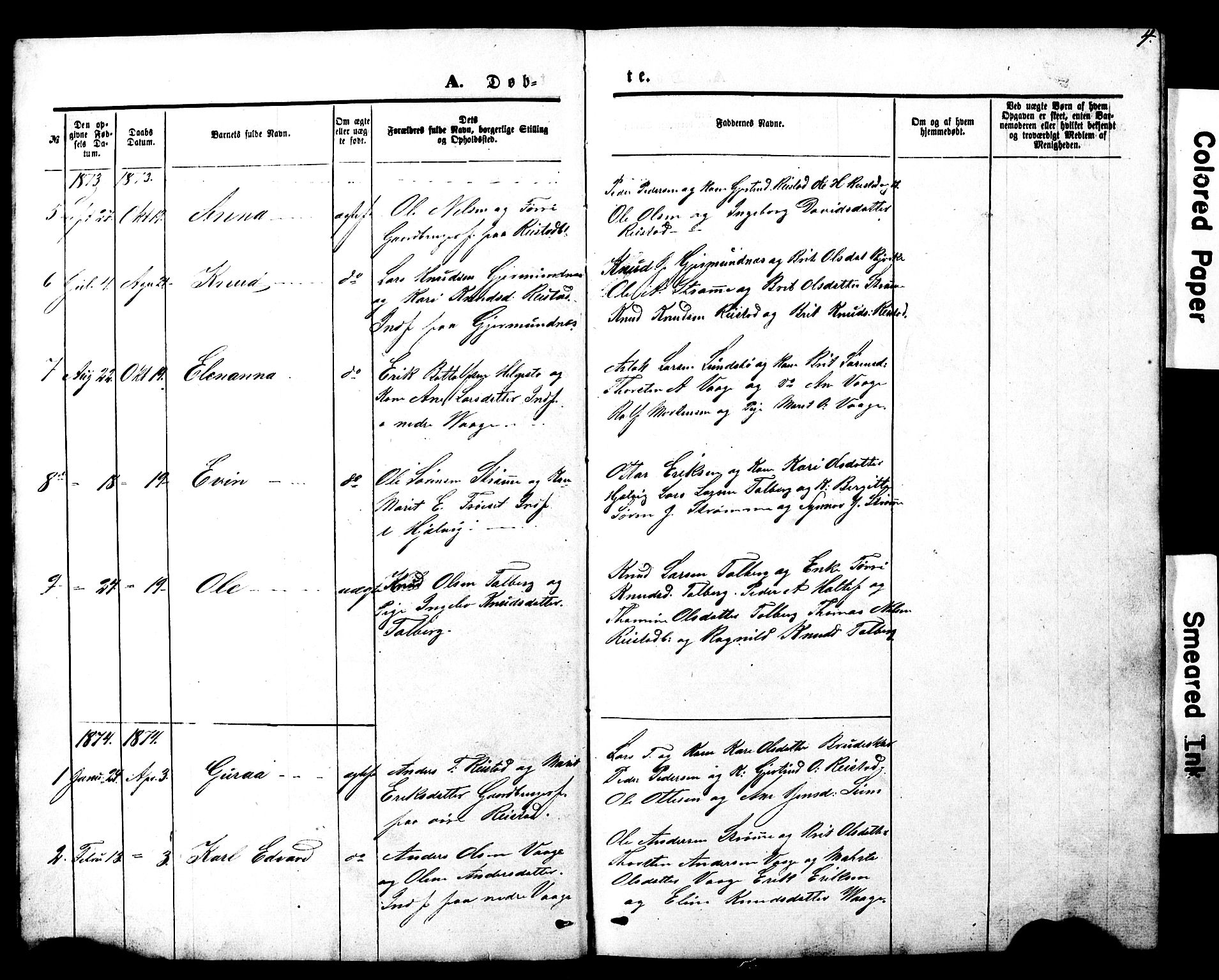 Ministerialprotokoller, klokkerbøker og fødselsregistre - Møre og Romsdal, SAT/A-1454/550/L0618: Parish register (copy) no. 550C01, 1870-1927, p. 4