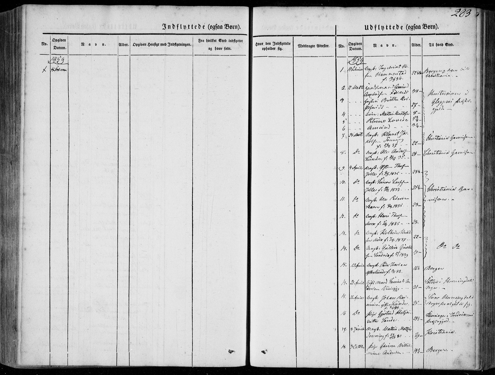 Stryn Sokneprestembete, SAB/A-82501: Parish register (official) no. A 2, 1844-1861, p. 283