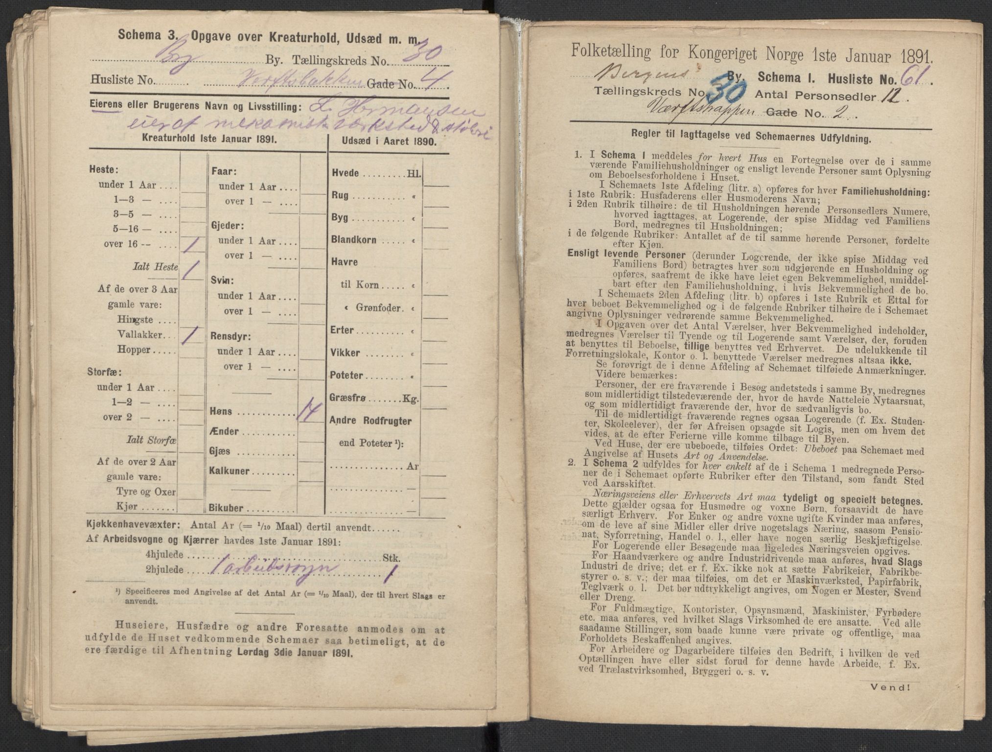 RA, 1891 Census for 1301 Bergen, 1891, p. 4815