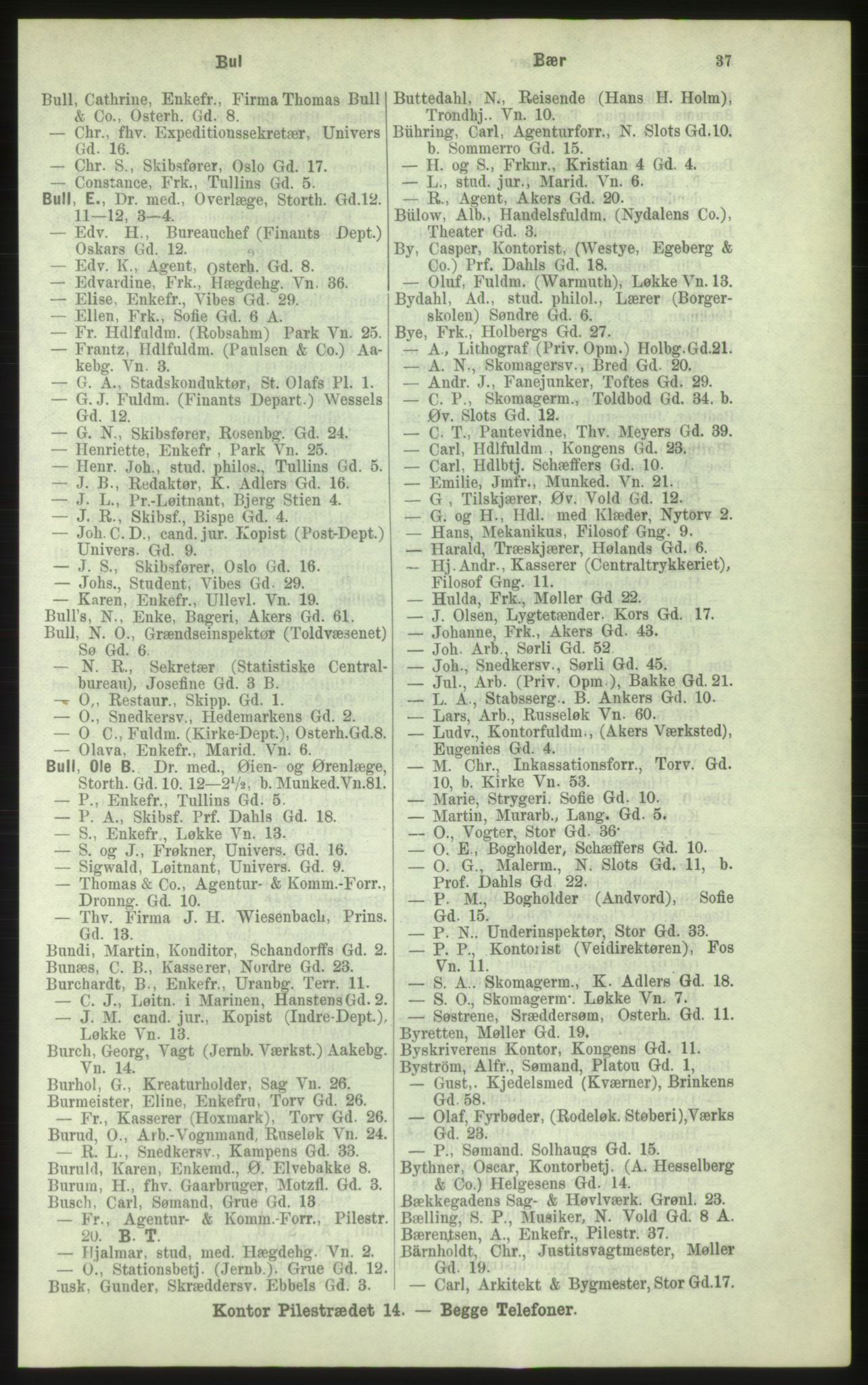 Kristiania/Oslo adressebok, PUBL/-, 1884, p. 37