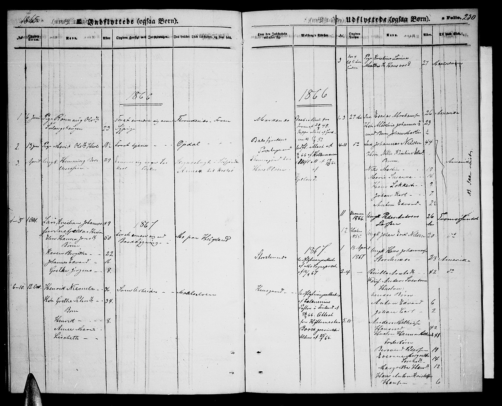 Balsfjord sokneprestembete, SATØ/S-1303/G/Ga/L0006klokker: Parish register (copy) no. 6, 1863-1878, p. 230