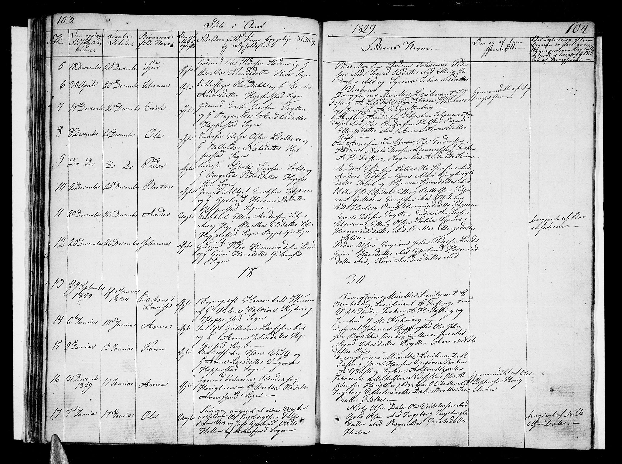 Vik sokneprestembete, SAB/A-81501: Parish register (official) no. A 6, 1821-1831, p. 103-104