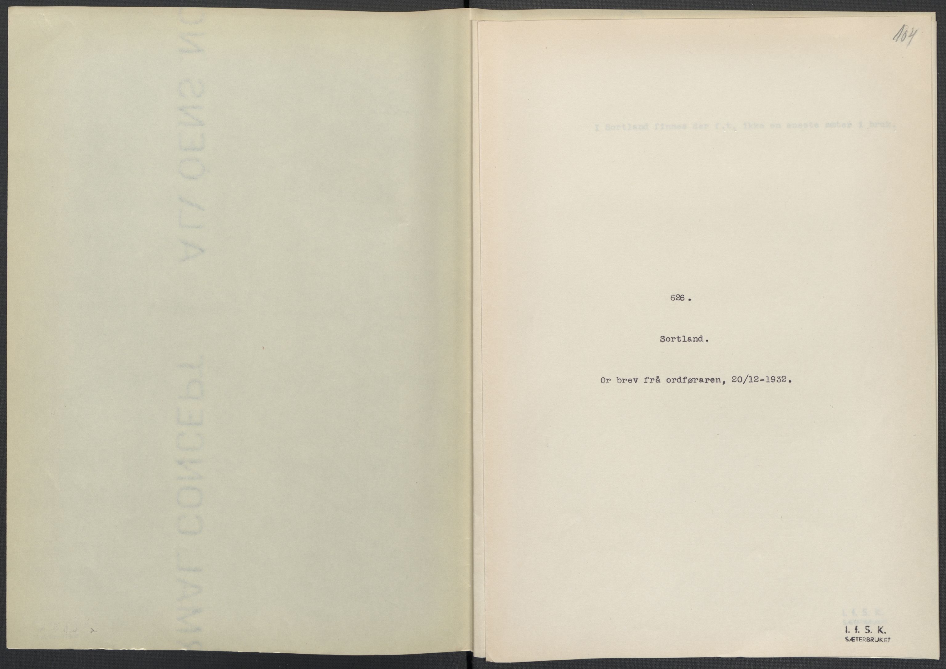 Instituttet for sammenlignende kulturforskning, AV/RA-PA-0424/F/Fc/L0016/0003: Eske B16: / Nordland (perm XLVIII), 1932-1937, p. 104